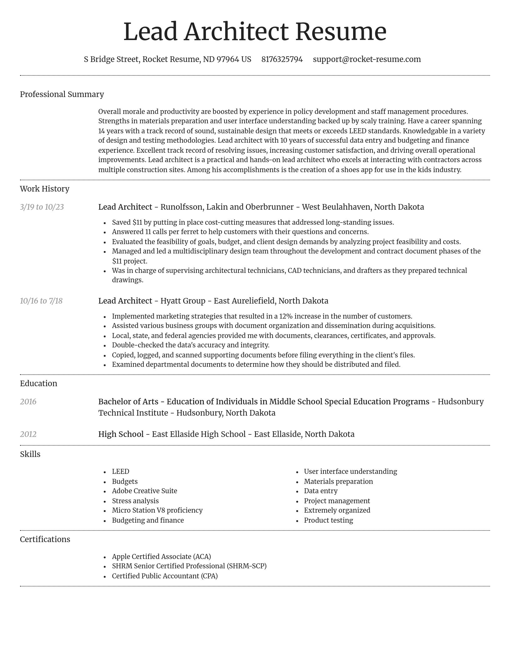 Dignified resume template