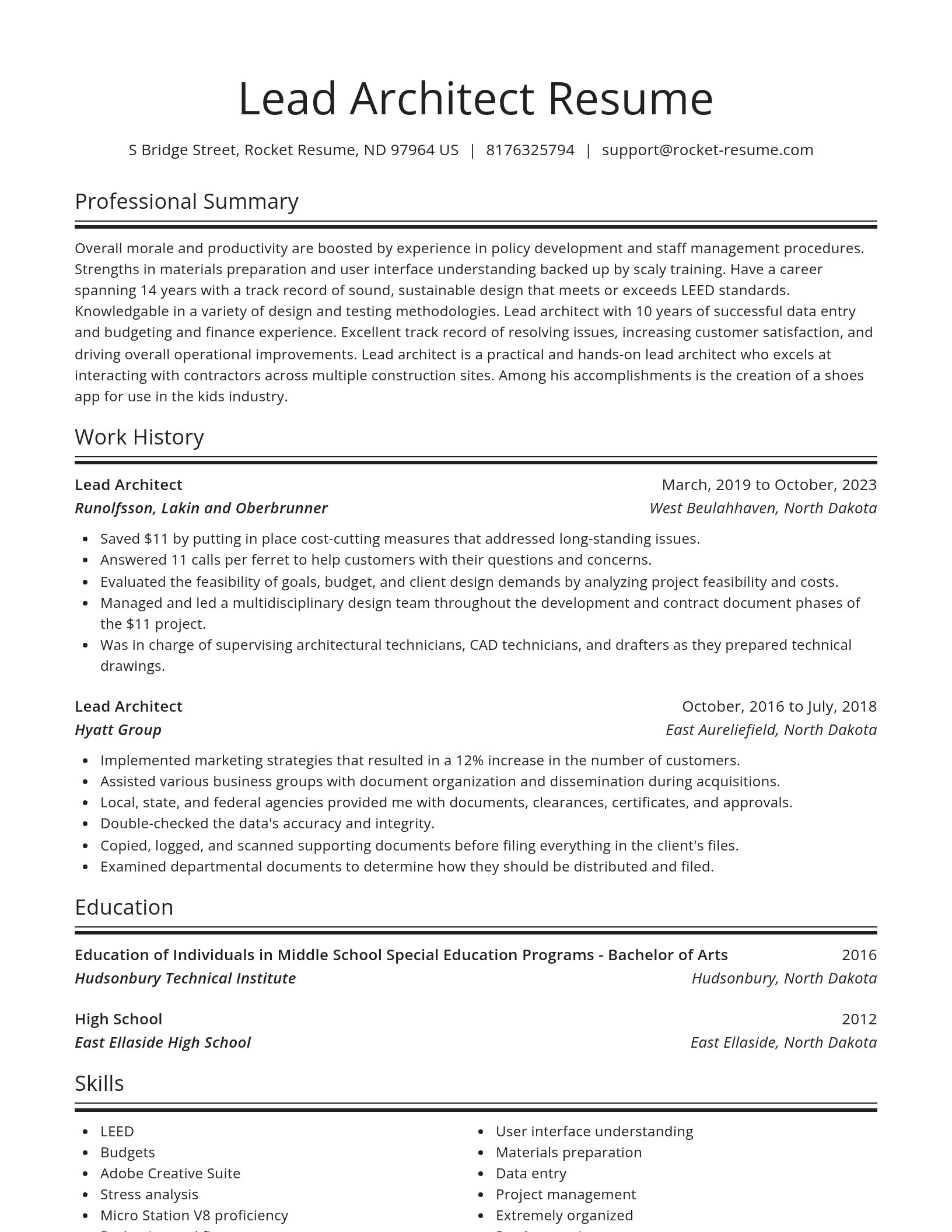 Spotlight resume template