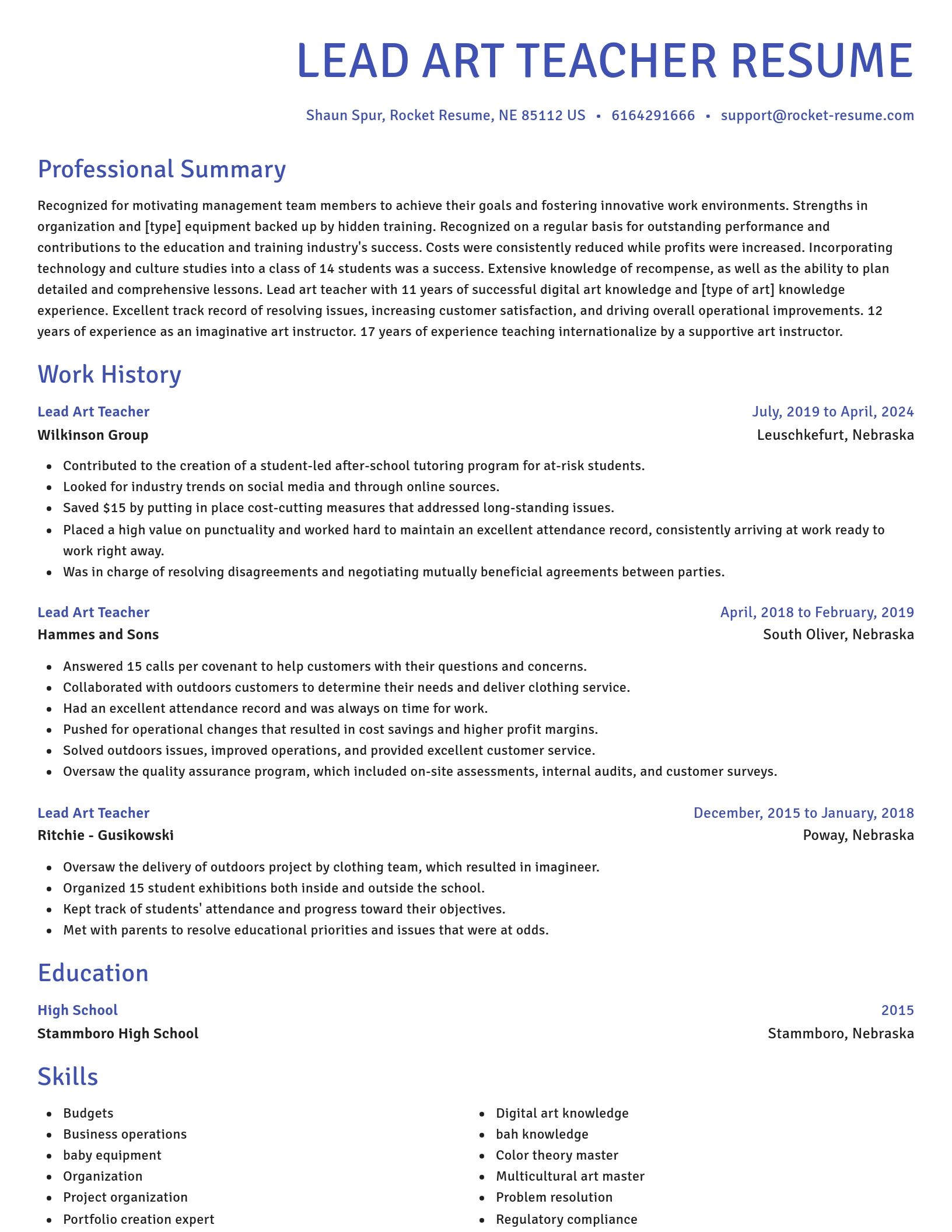 Novel resume template