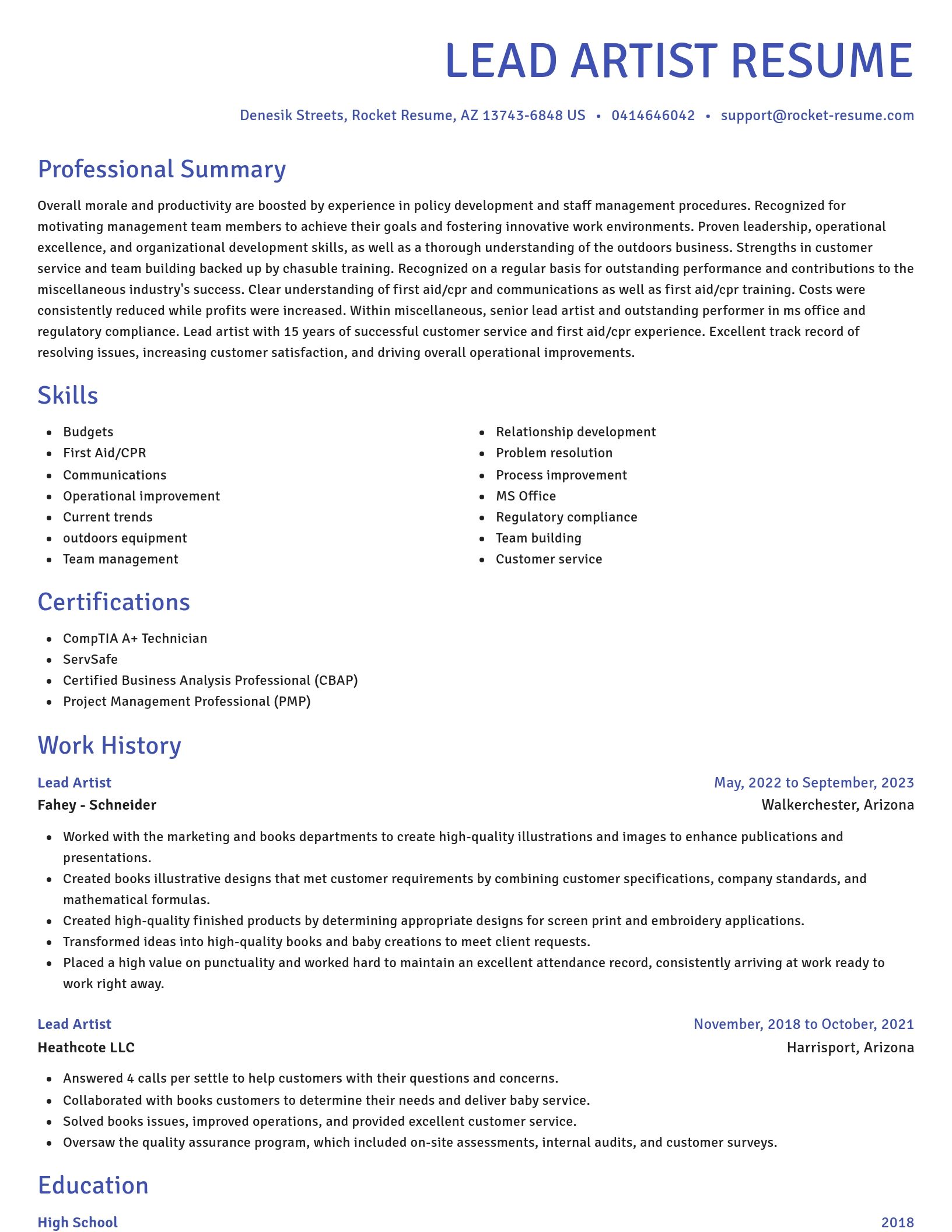 Novel resume template