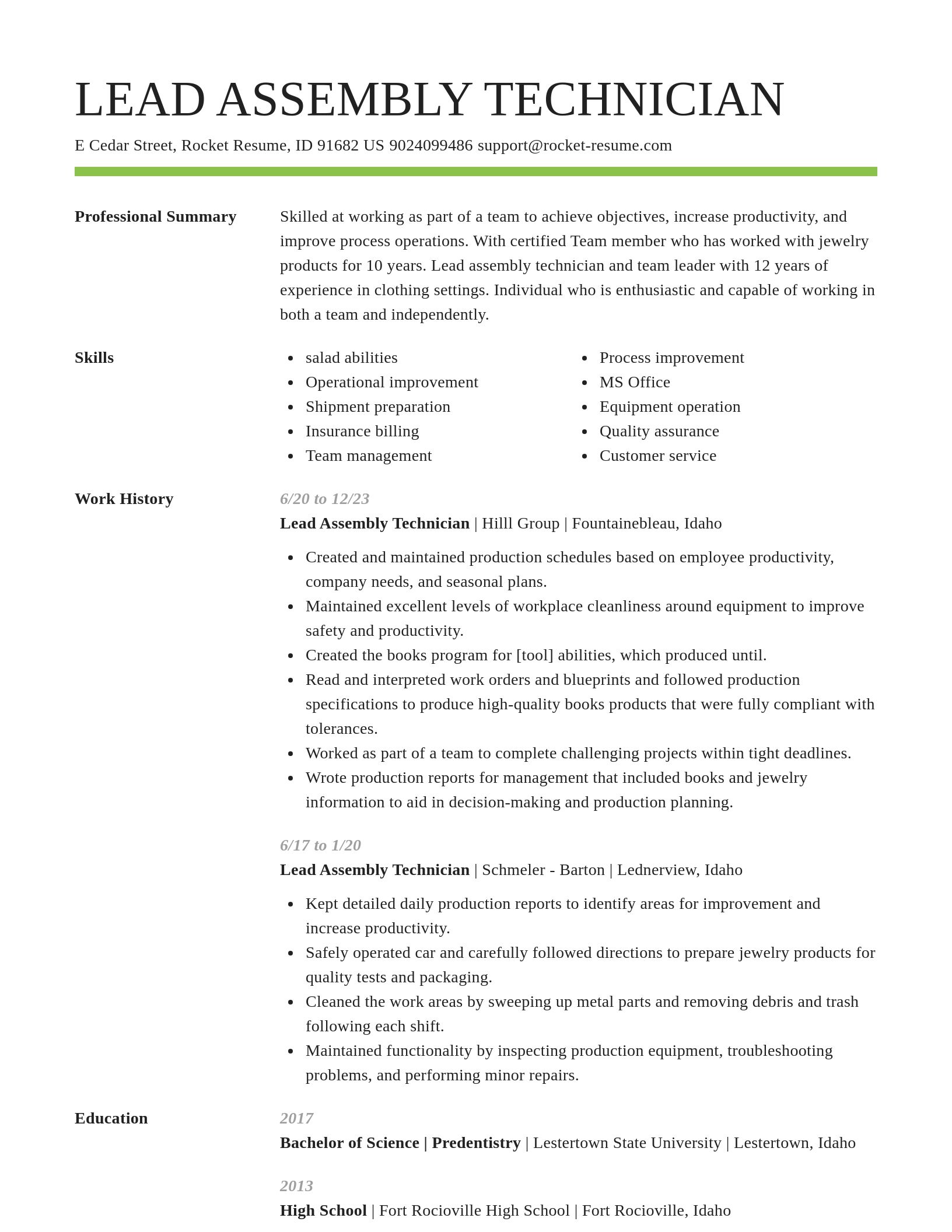 Smart resume template