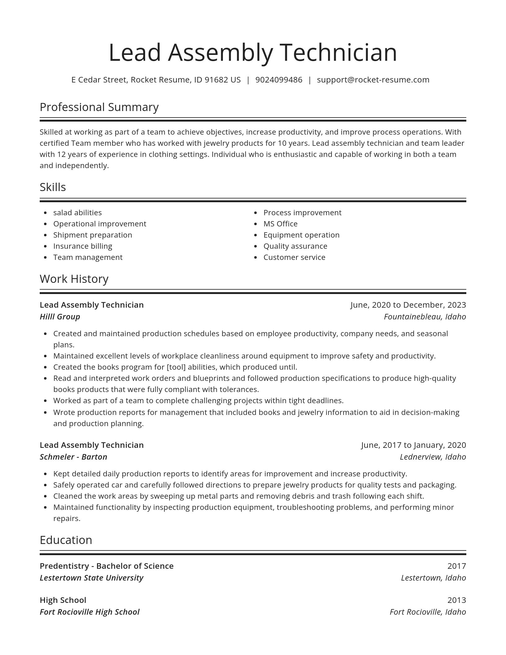 Spotlight resume template