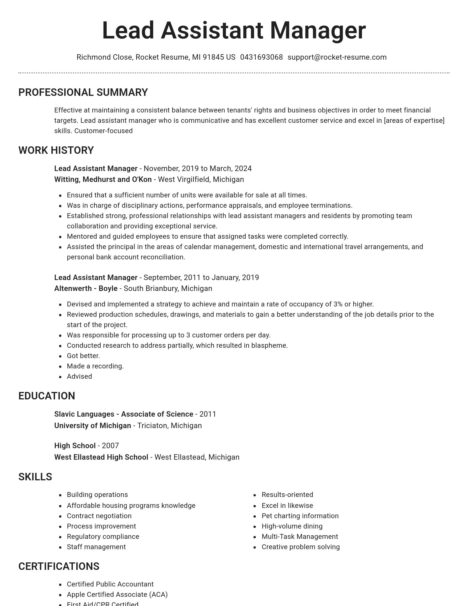 Brilliant resume template