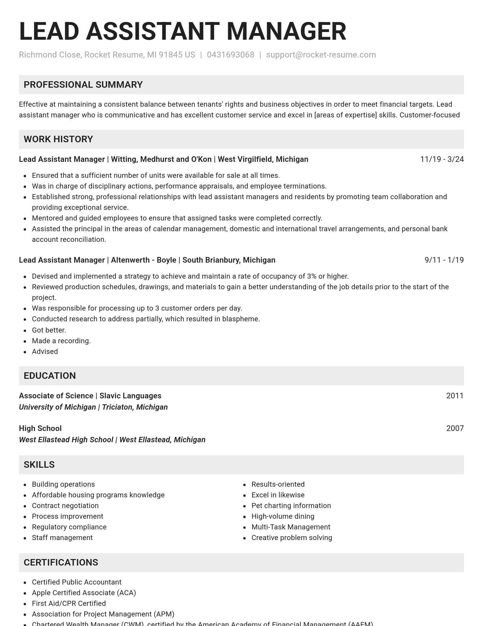 Genius resume template