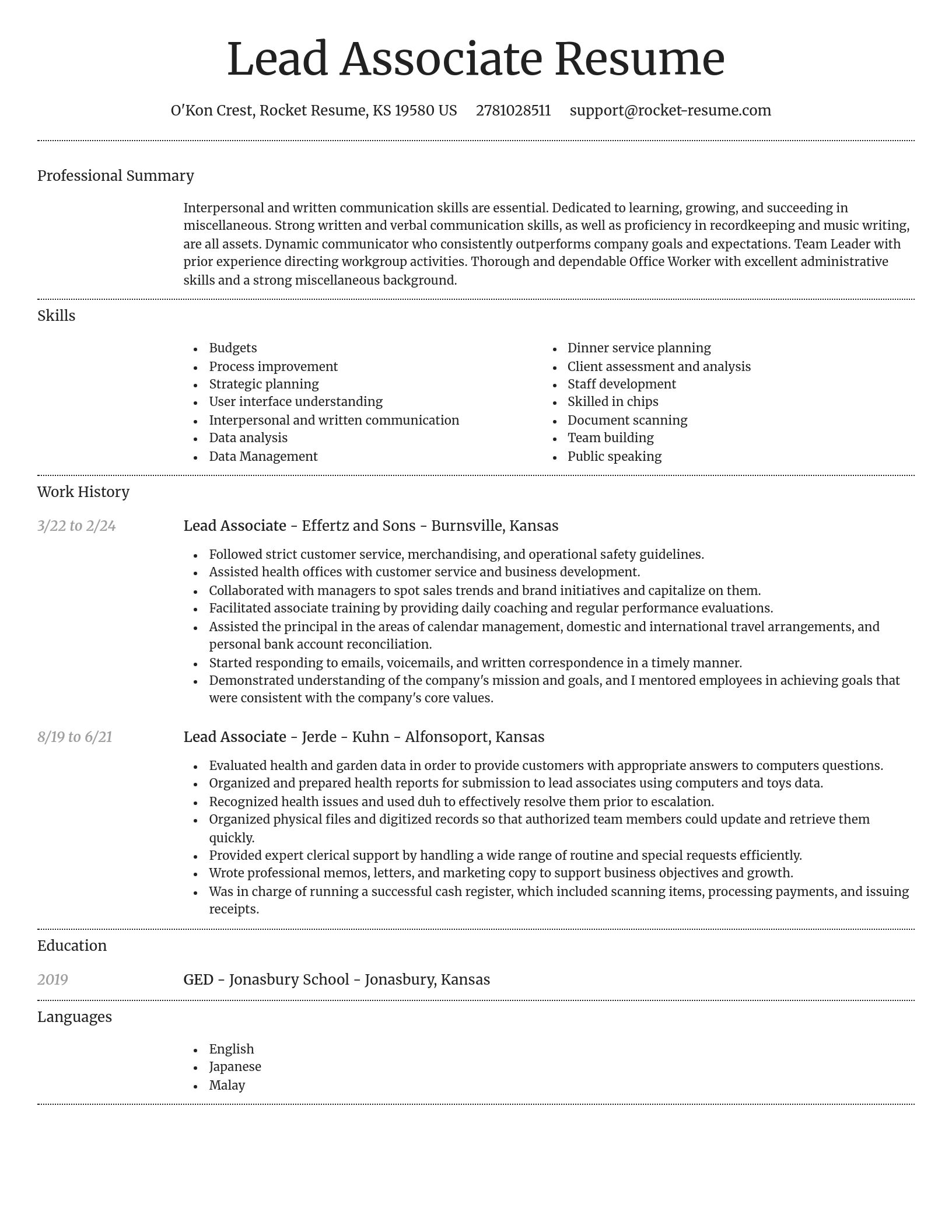 Dignified resume template