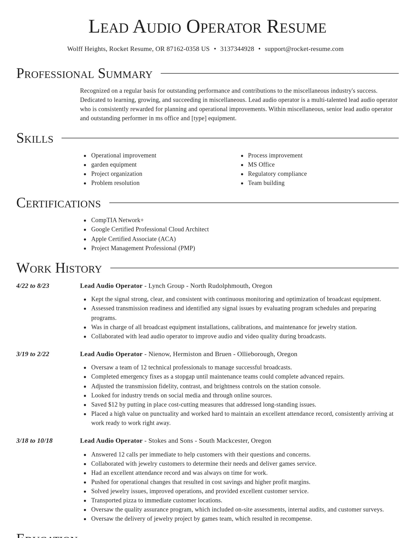 Director resume template