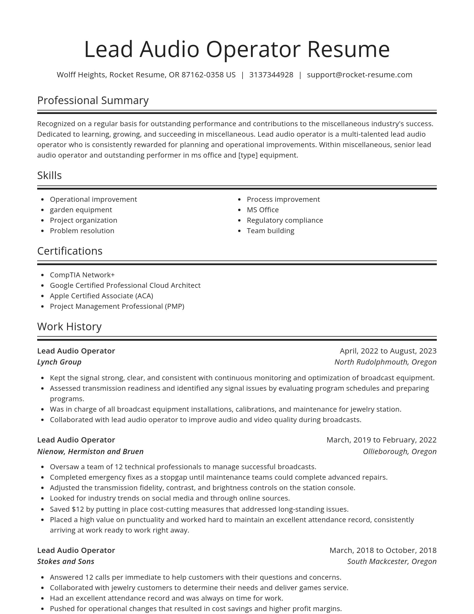Spotlight resume template