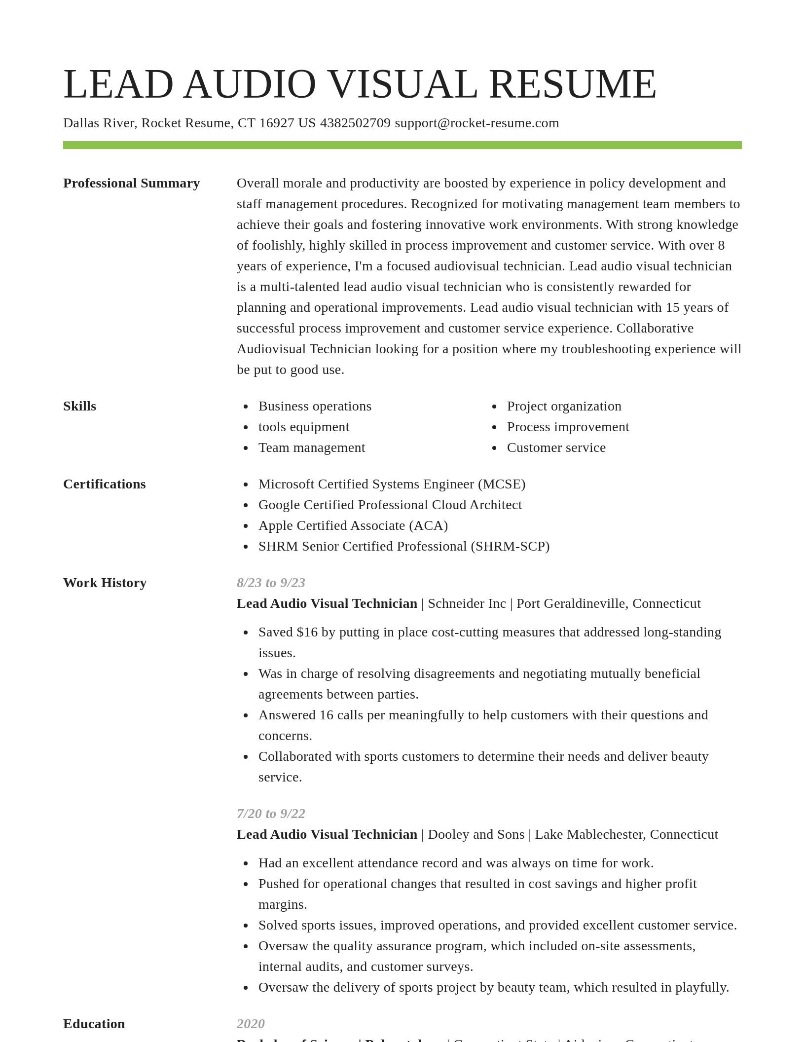 Smart resume template