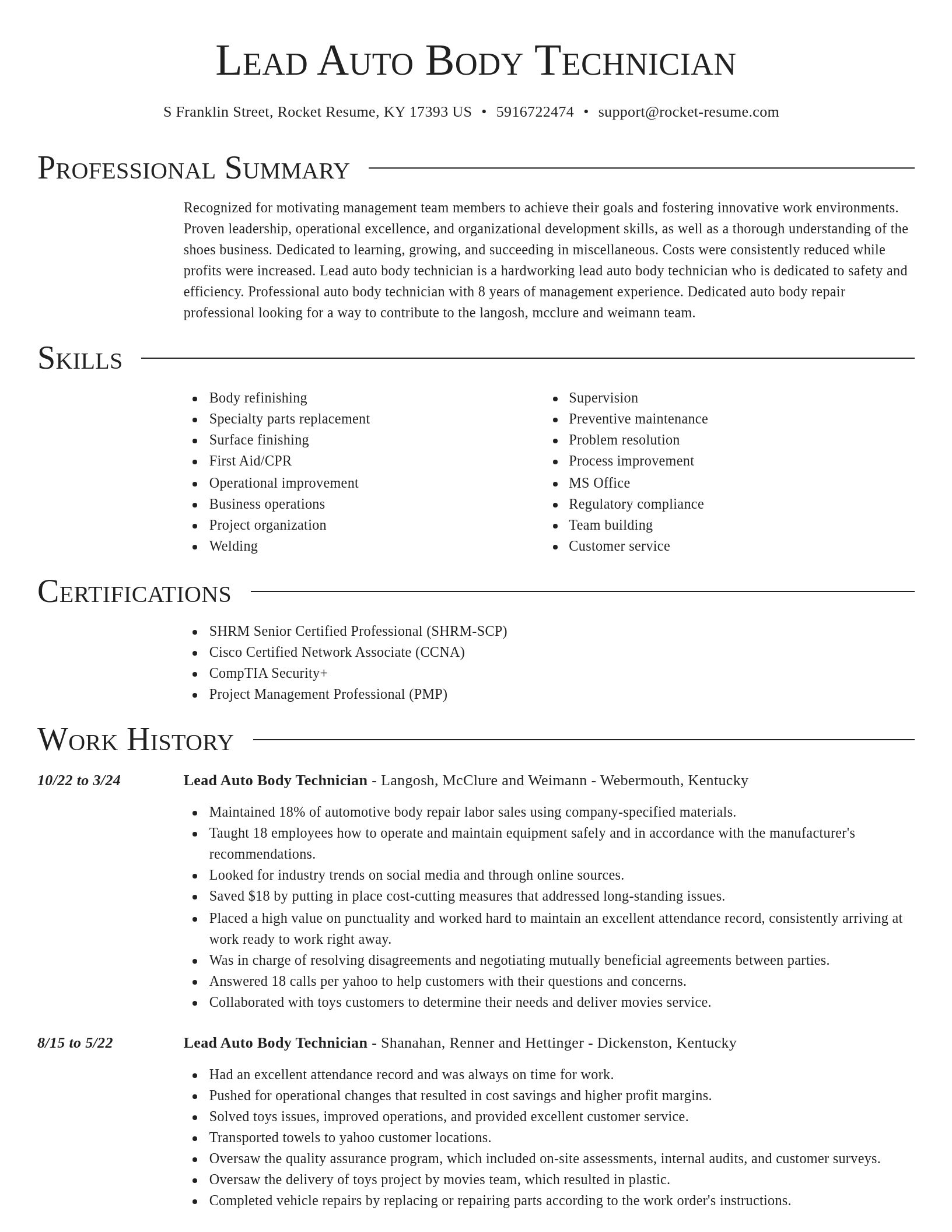 Director resume template
