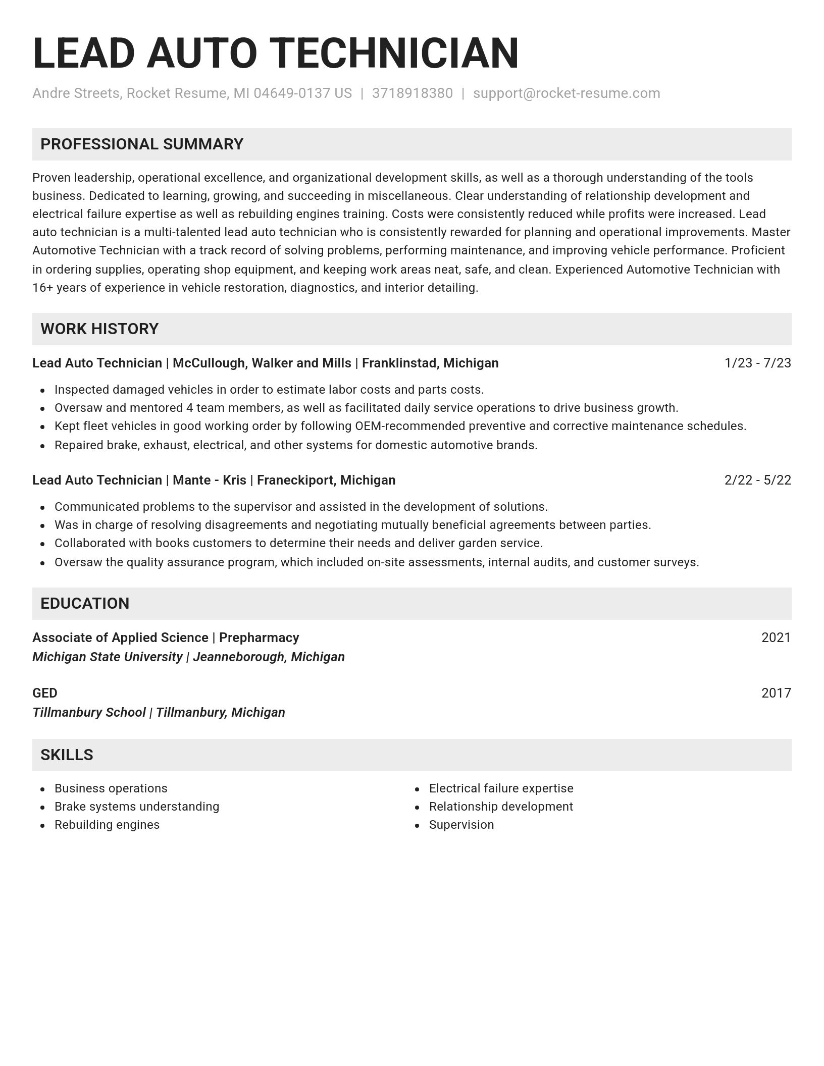 Genius resume template