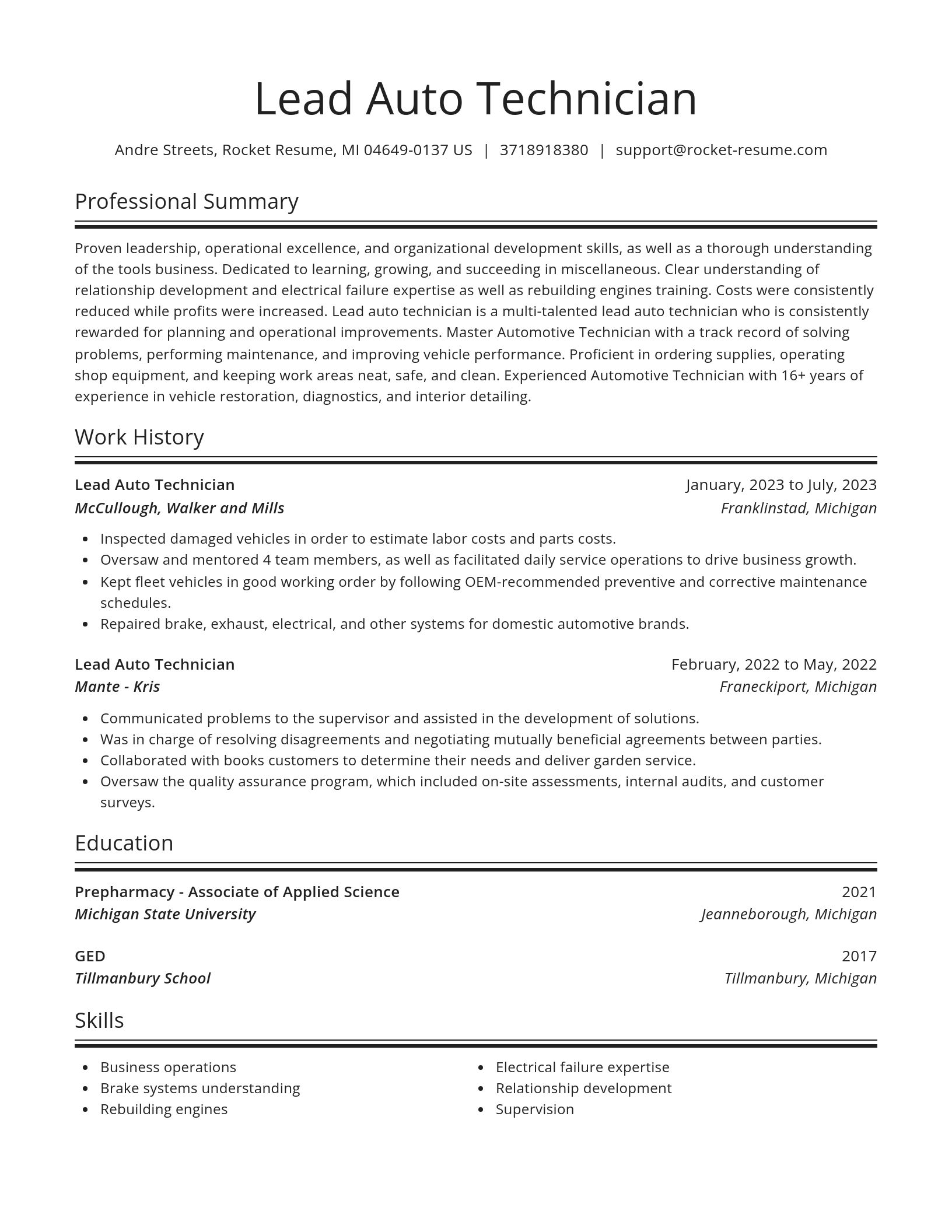 Spotlight resume template