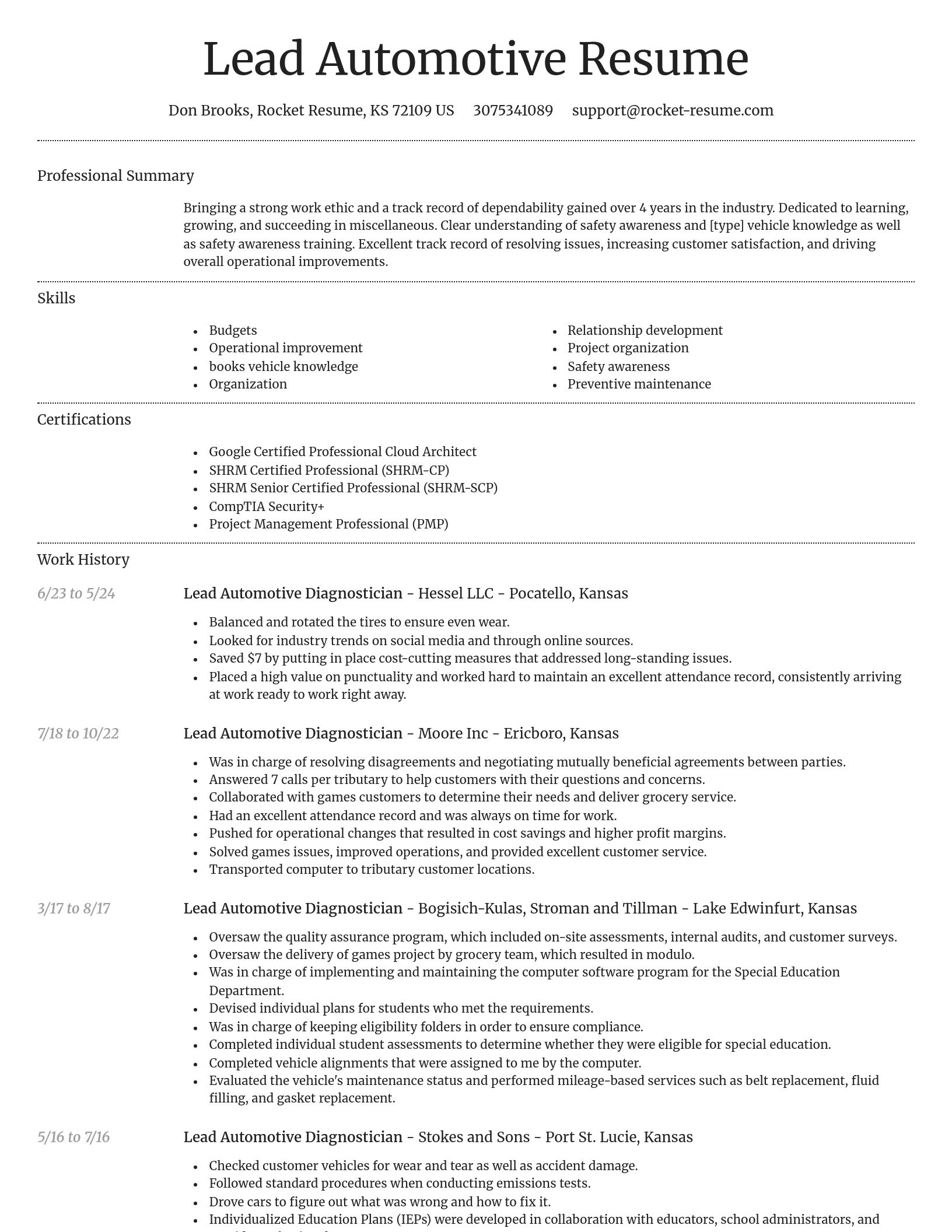 Dignified resume template