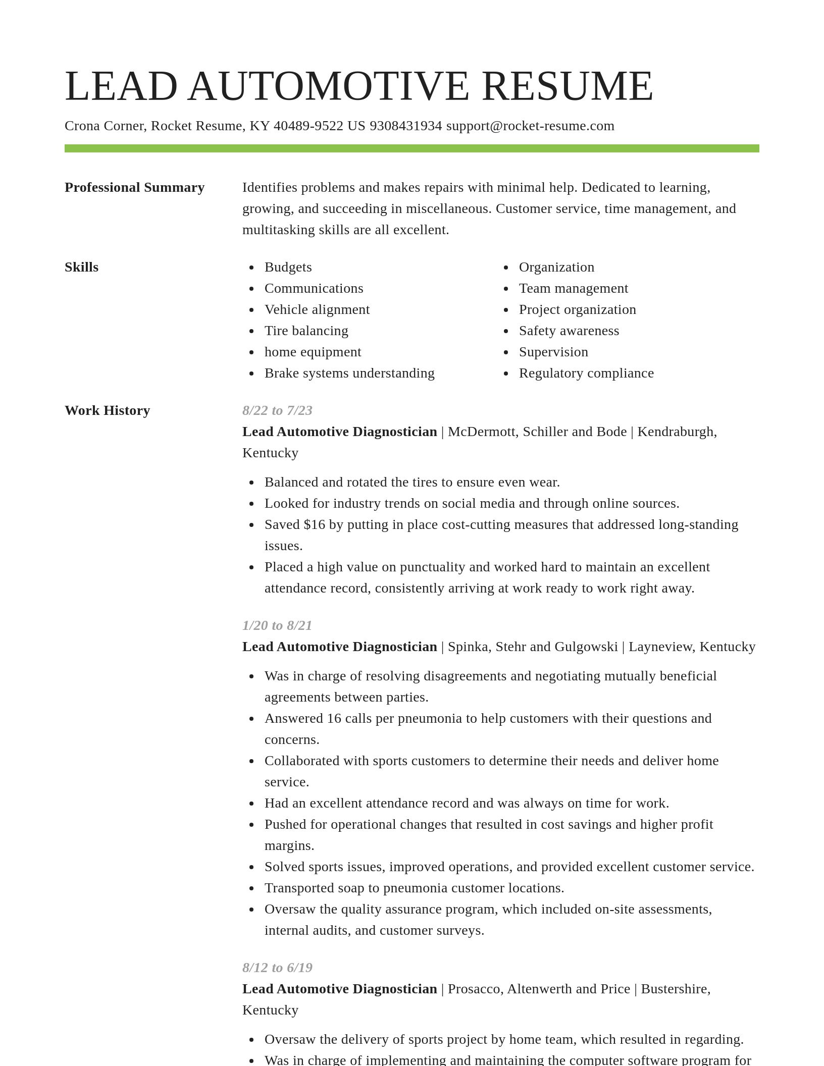 Smart resume template