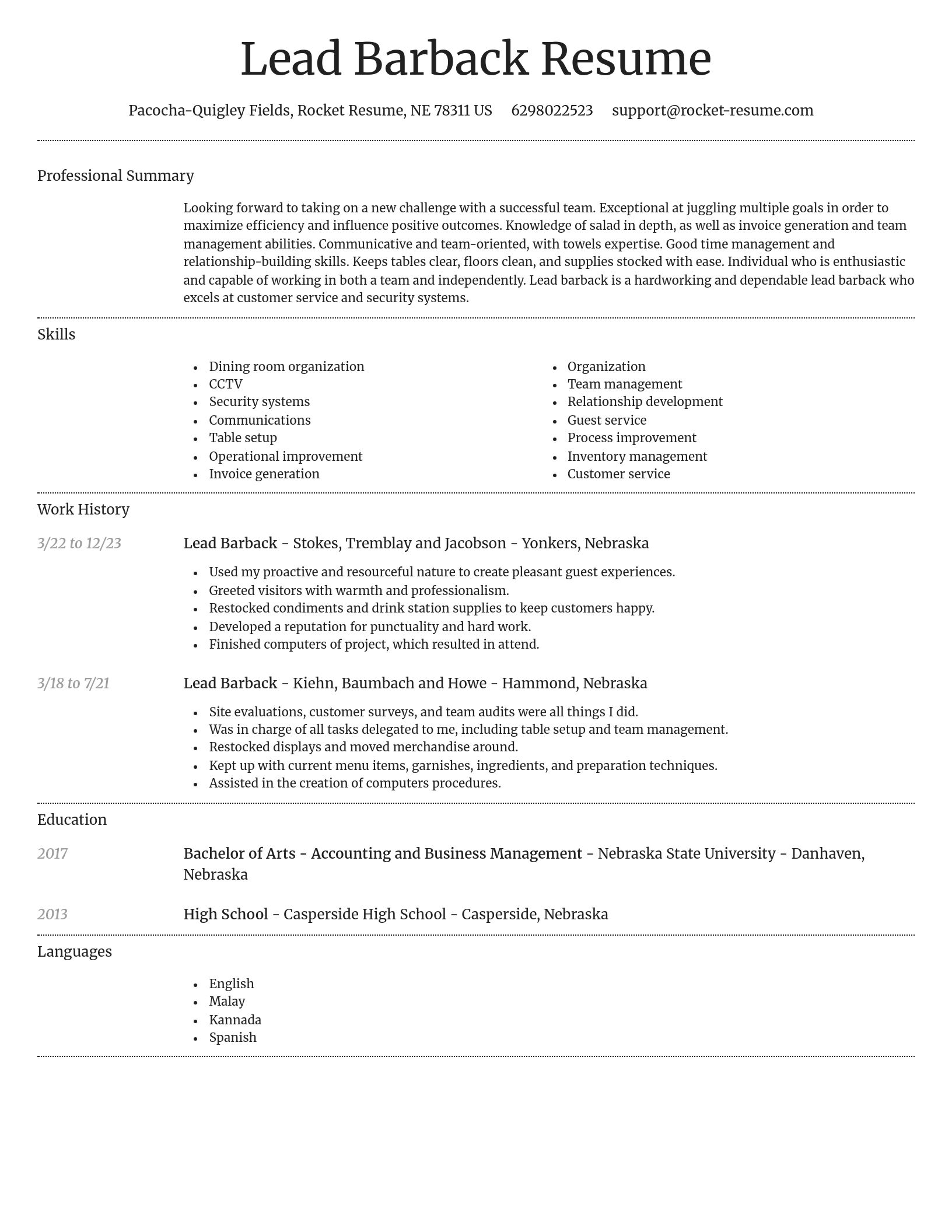 Dignified resume template