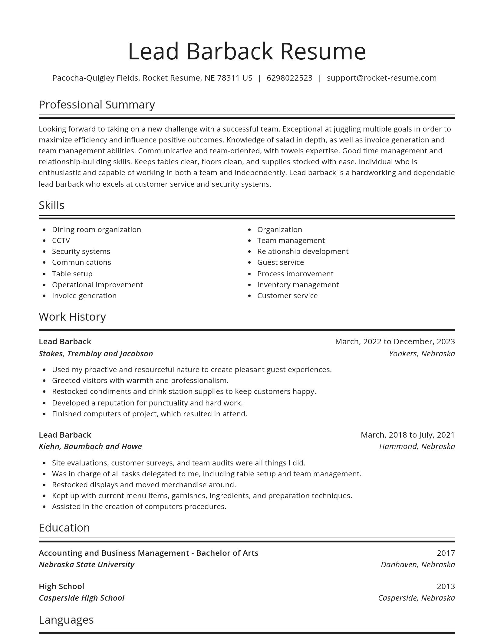 Spotlight resume template