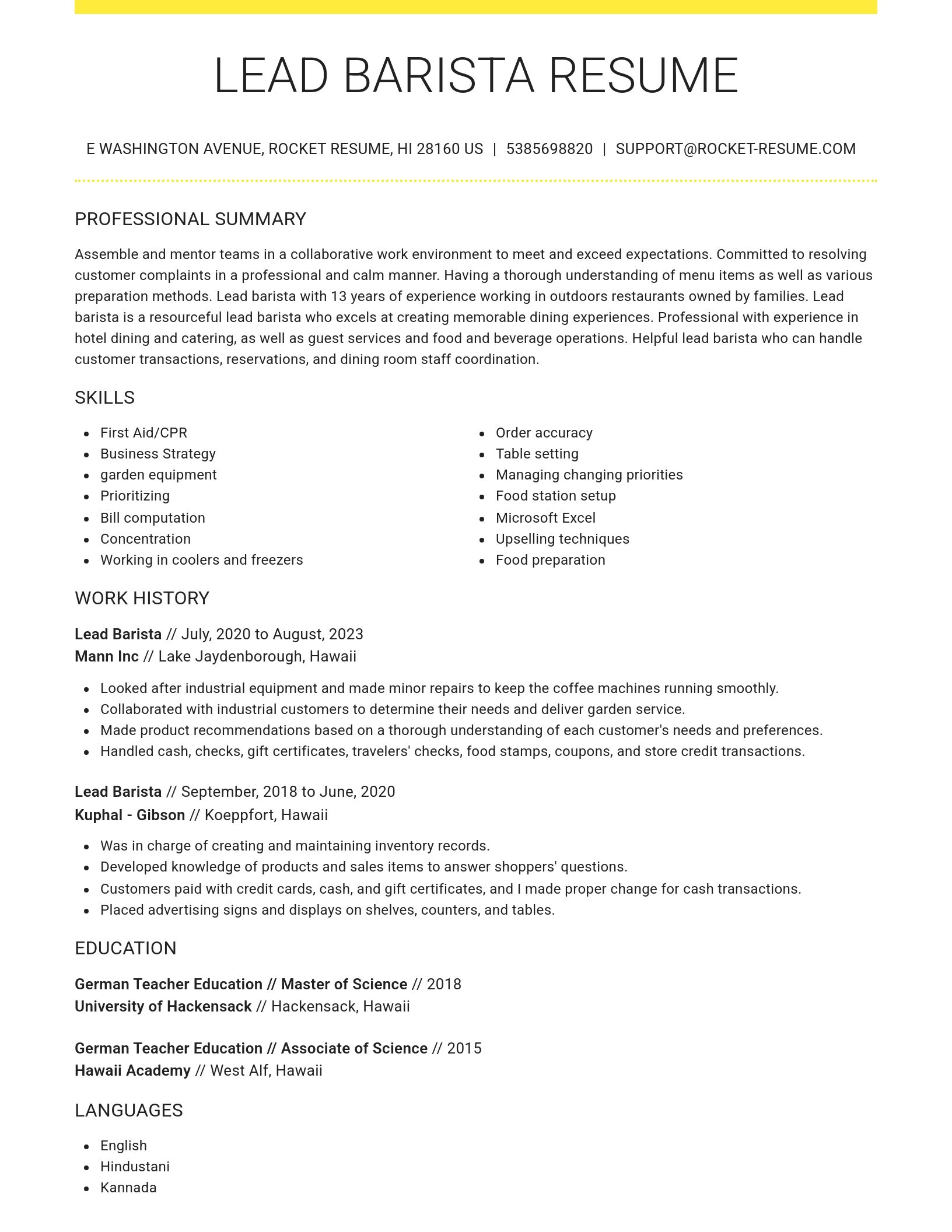 Grand resume template