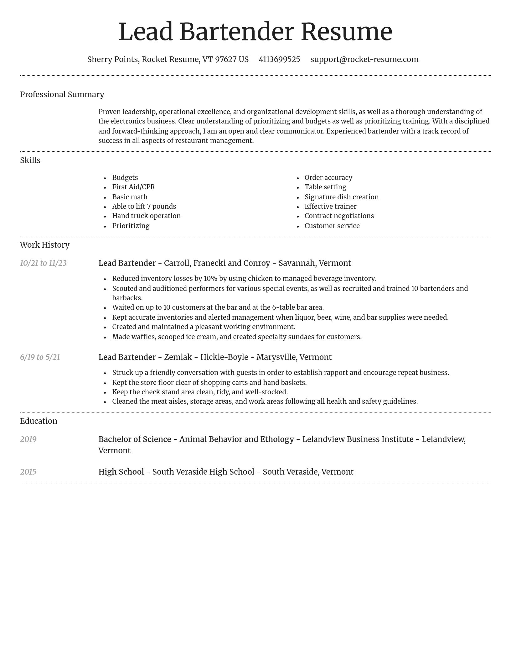 Dignified resume template