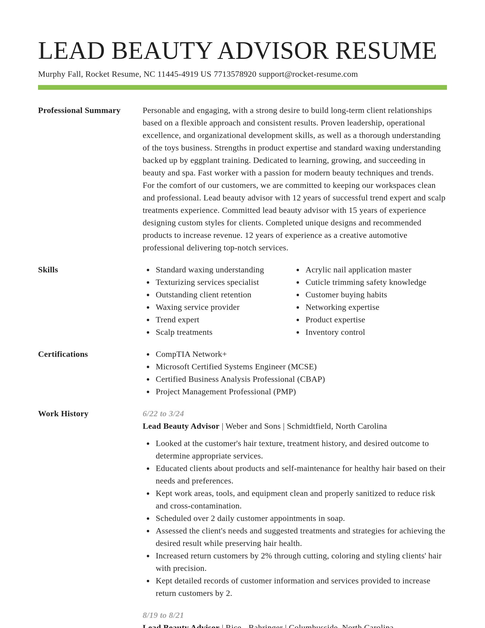 Smart resume template