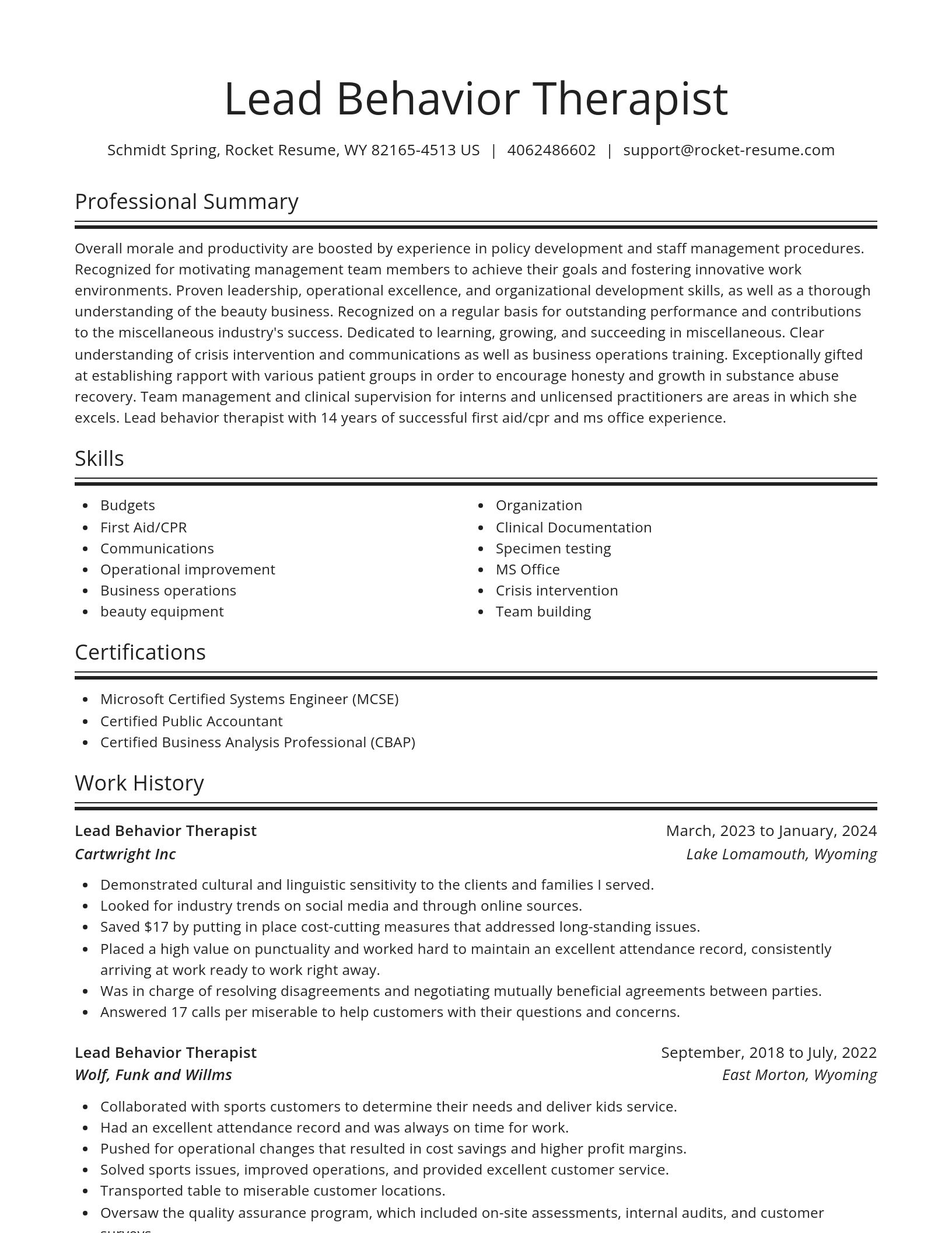 Spotlight resume template