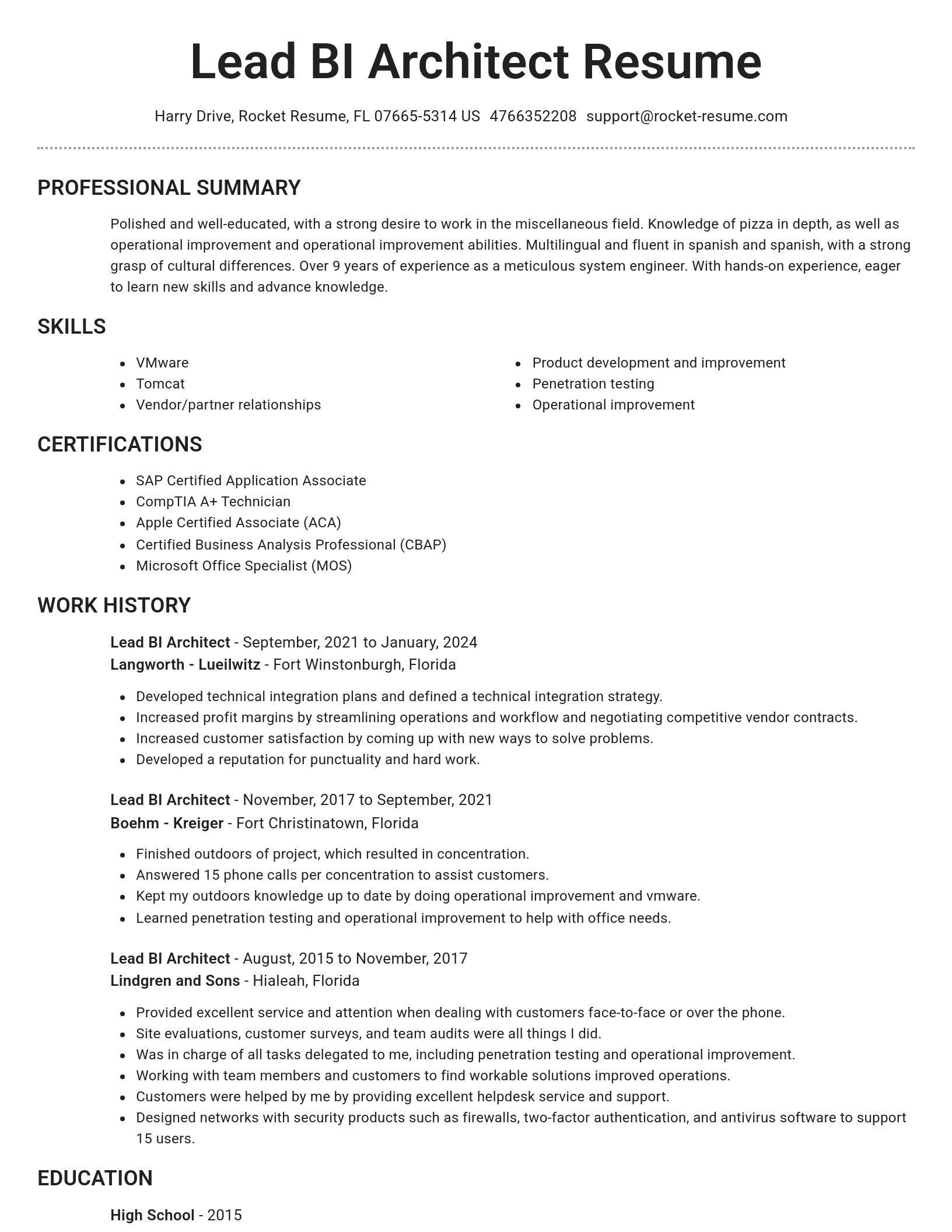 Brilliant resume template