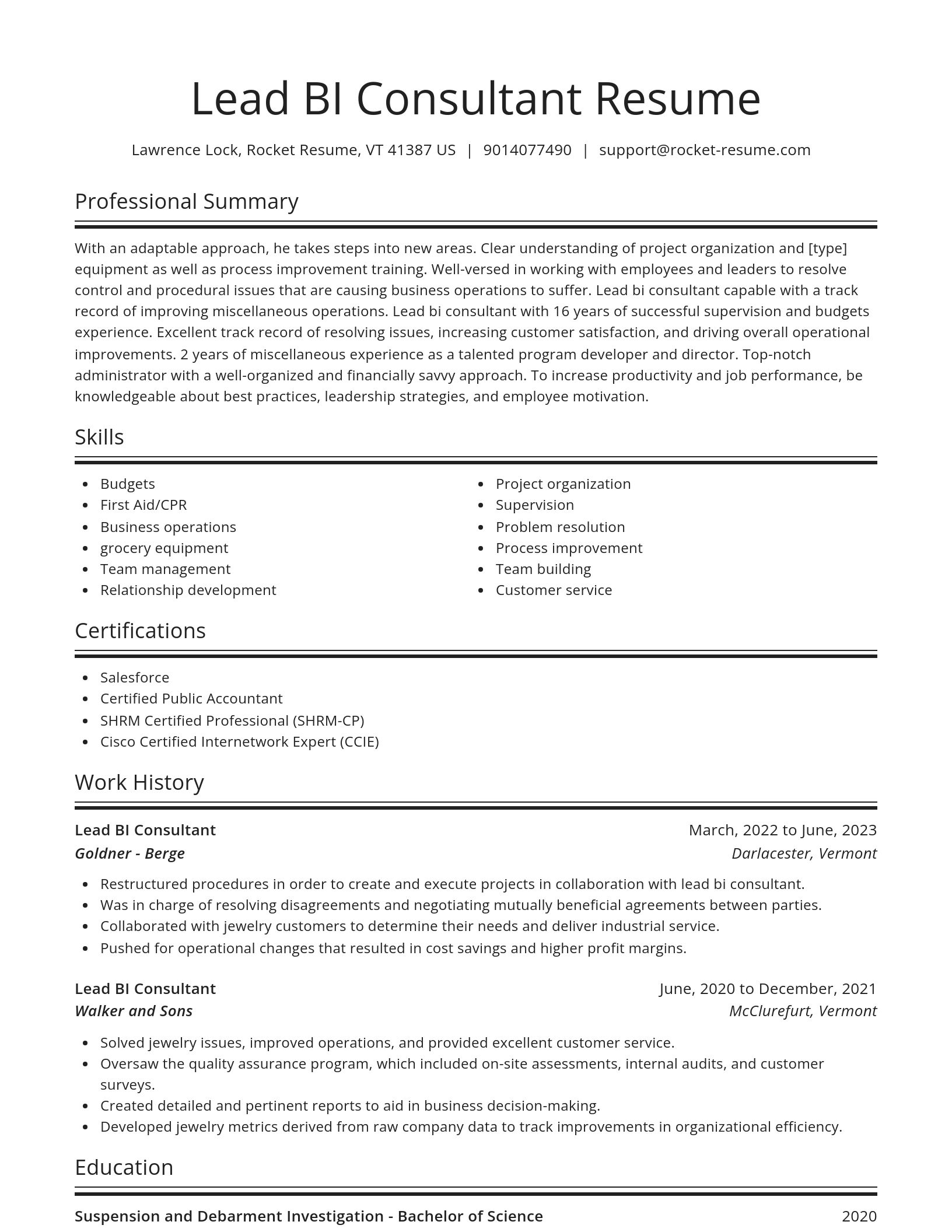 Spotlight resume template
