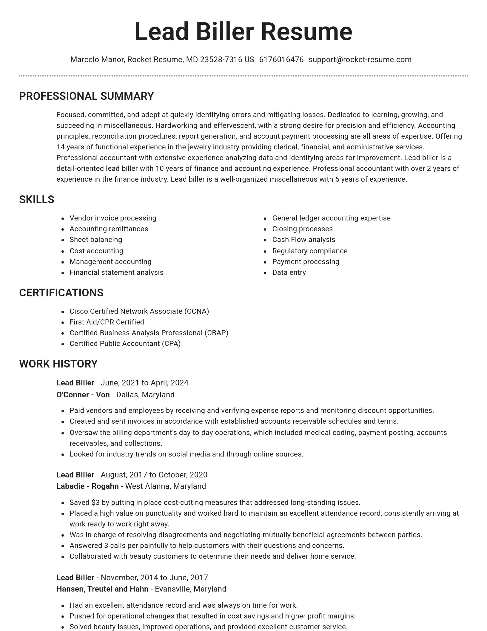 Brilliant resume template