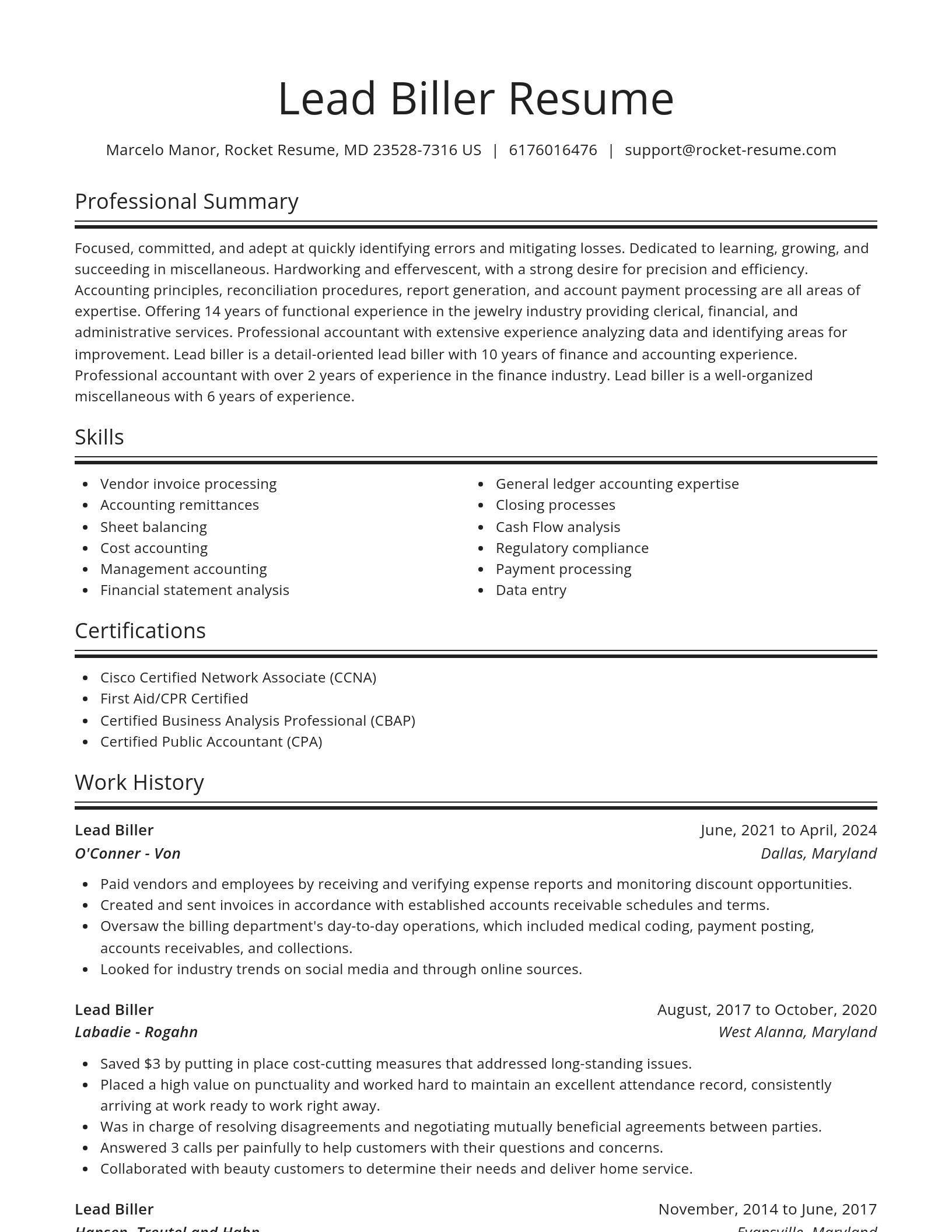 Spotlight resume template