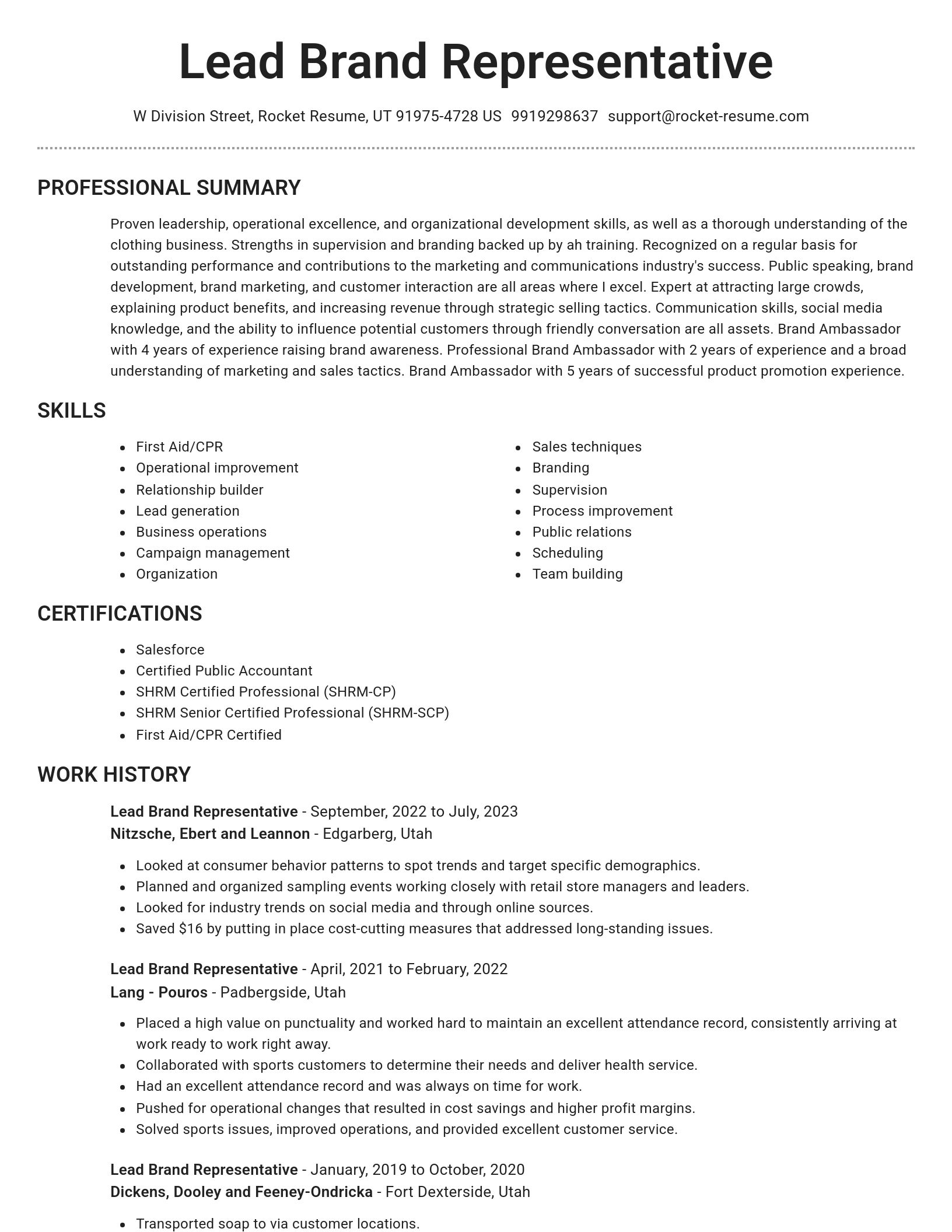 Brilliant resume template