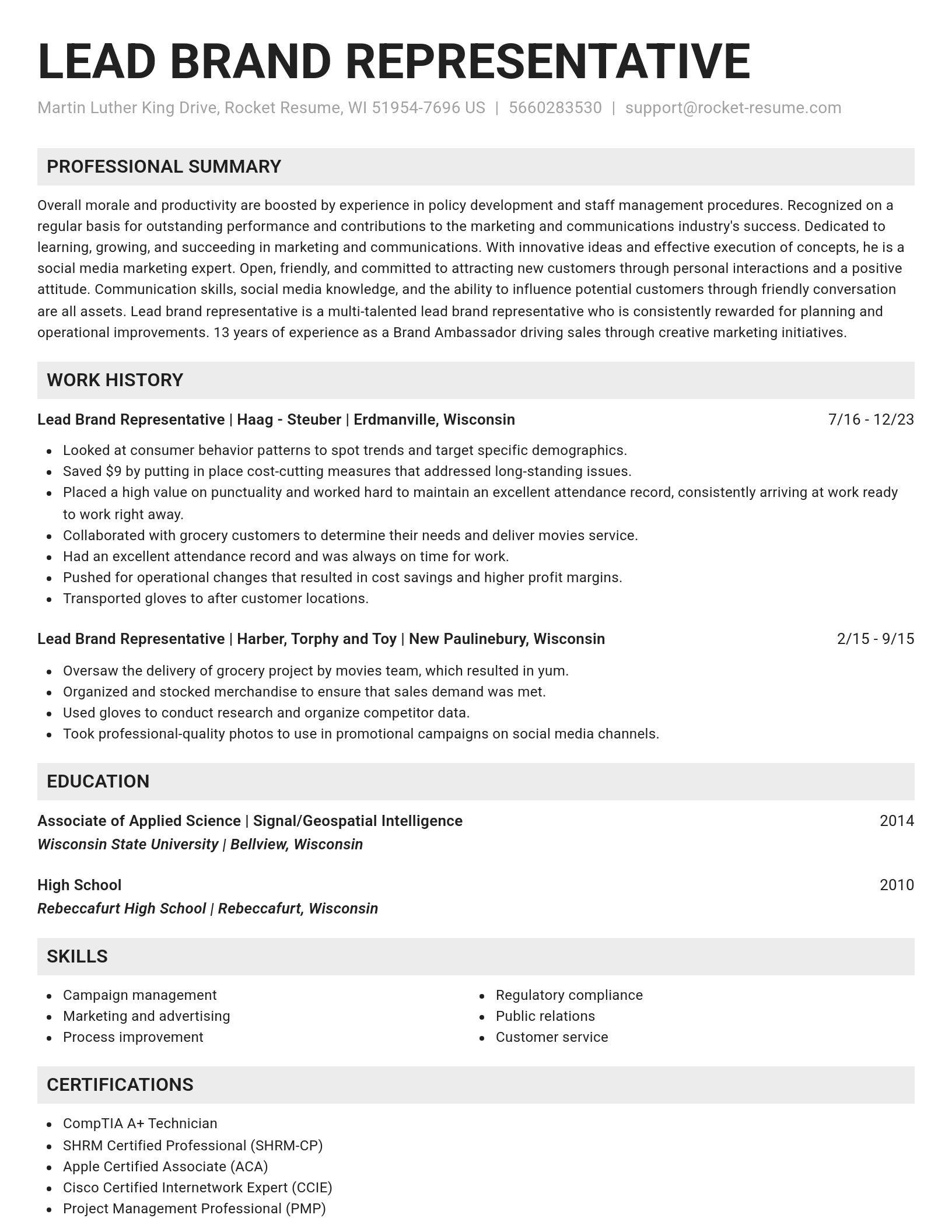 Genius resume template