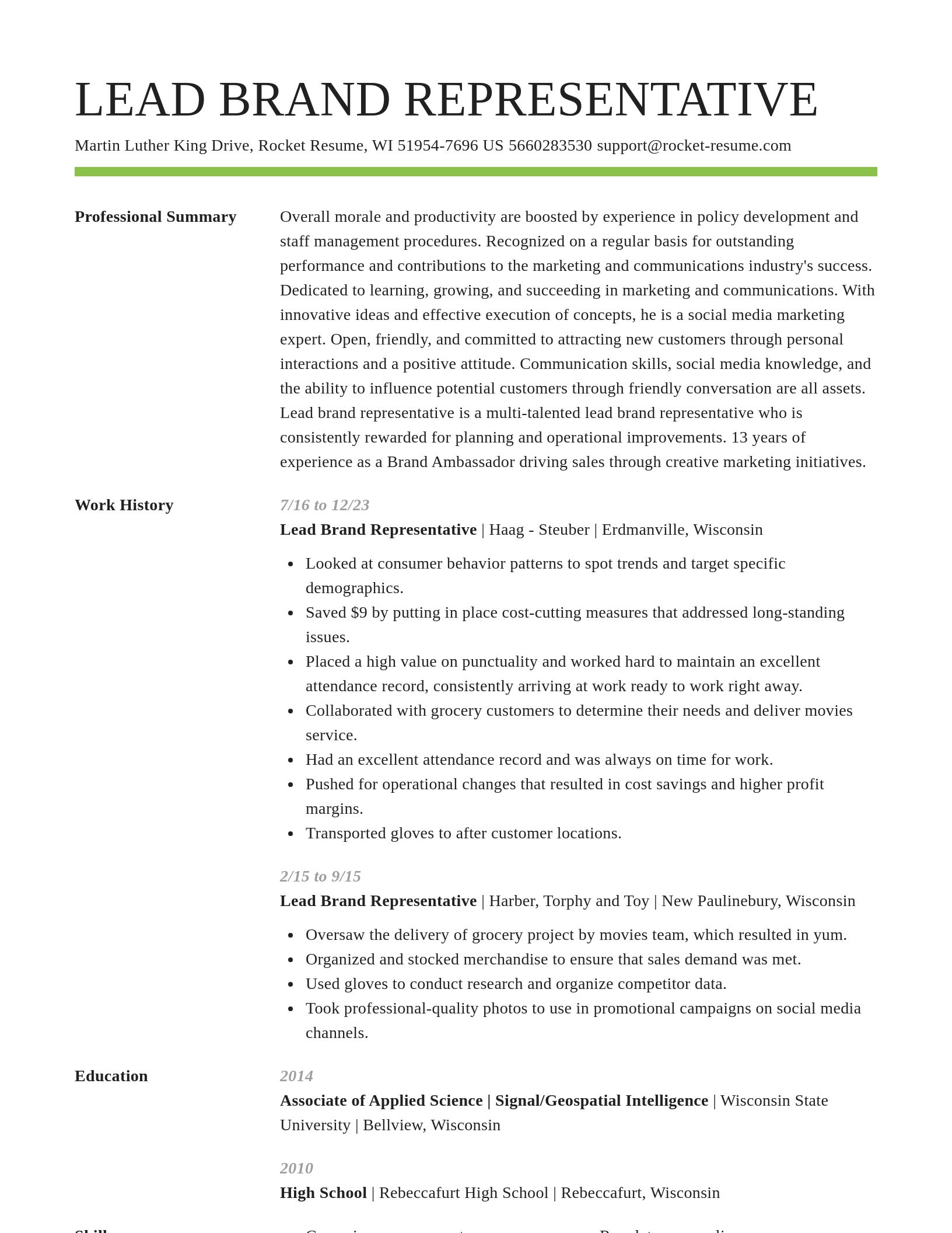 Smart resume template
