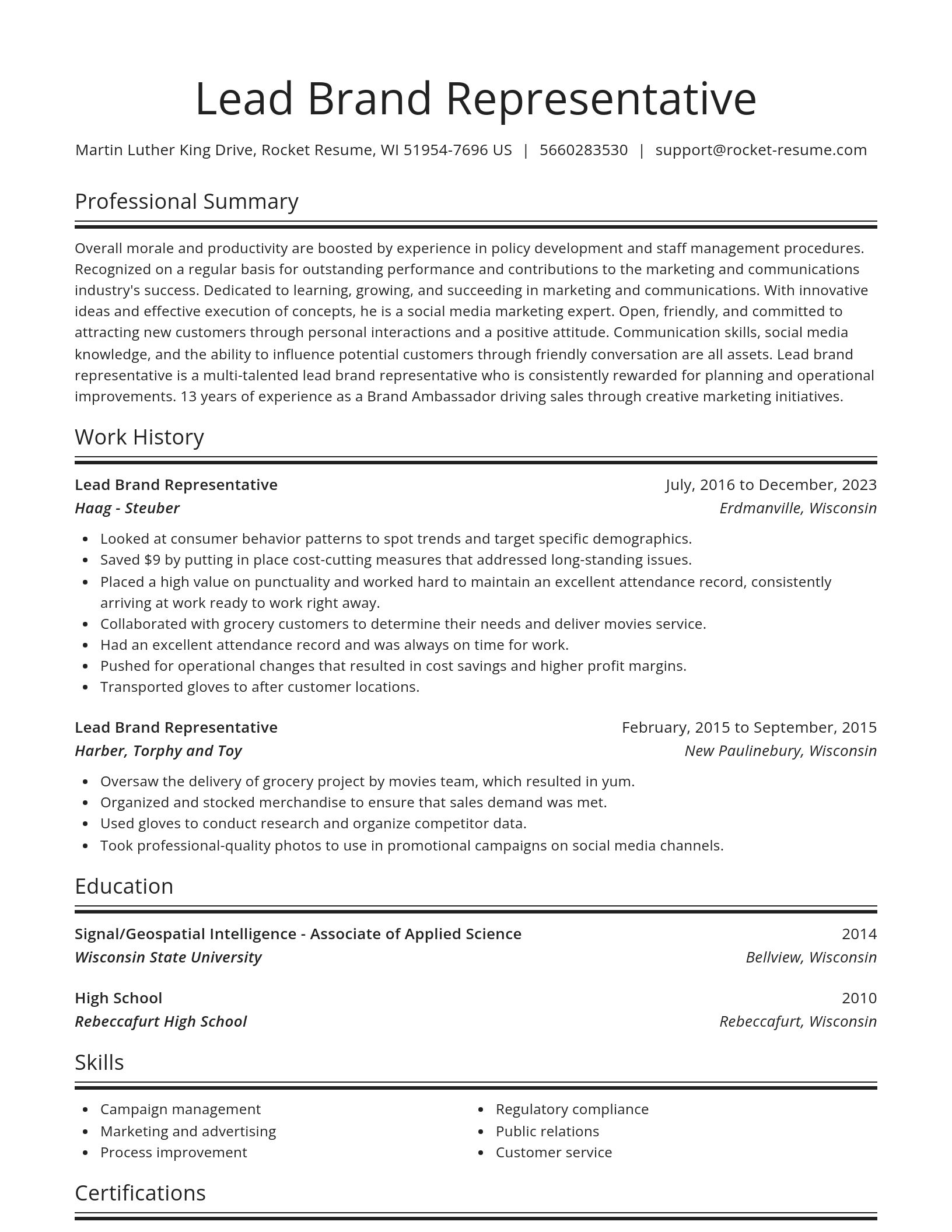 Spotlight resume template