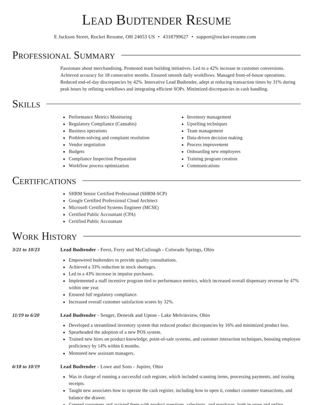 Director resume template