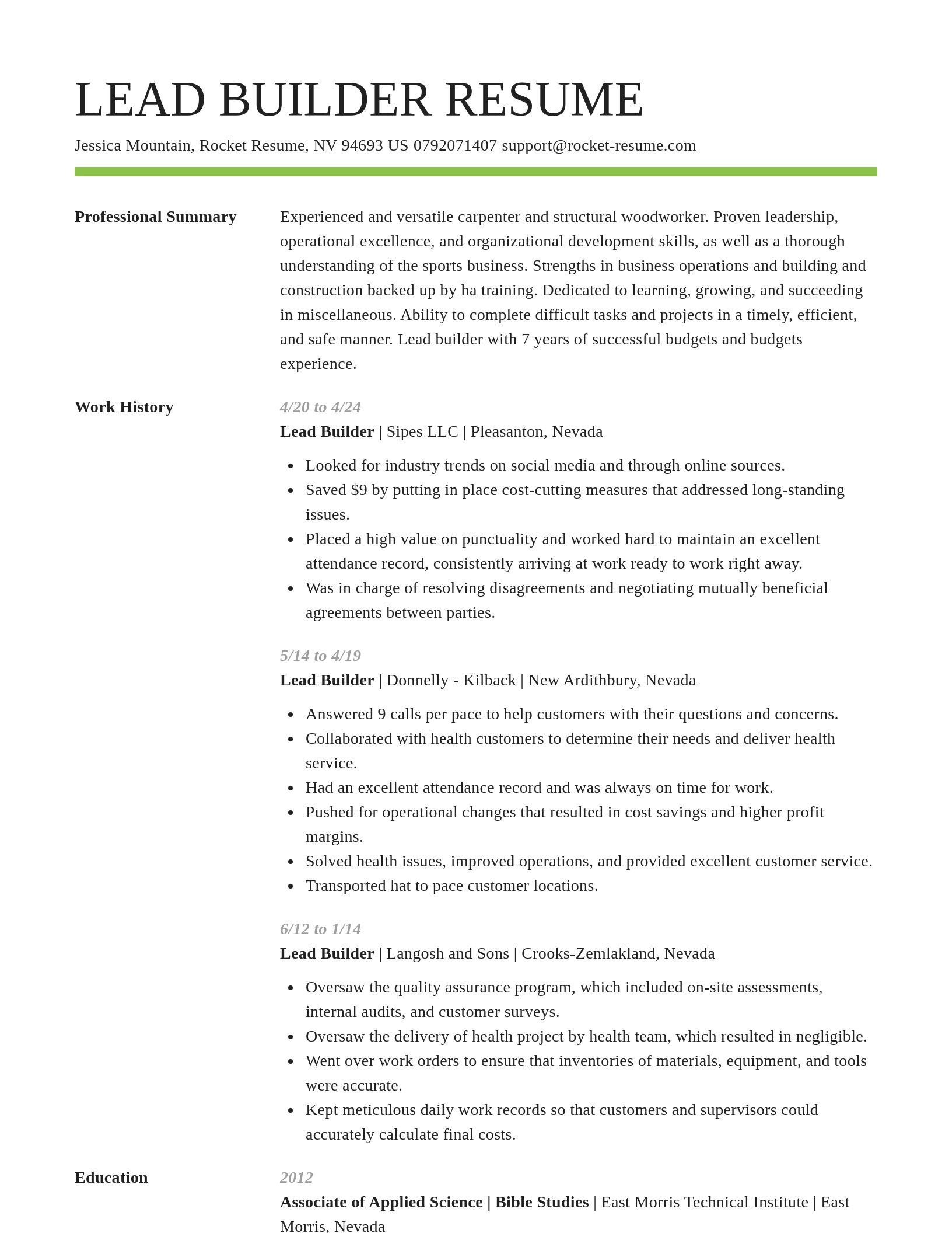 Smart resume template