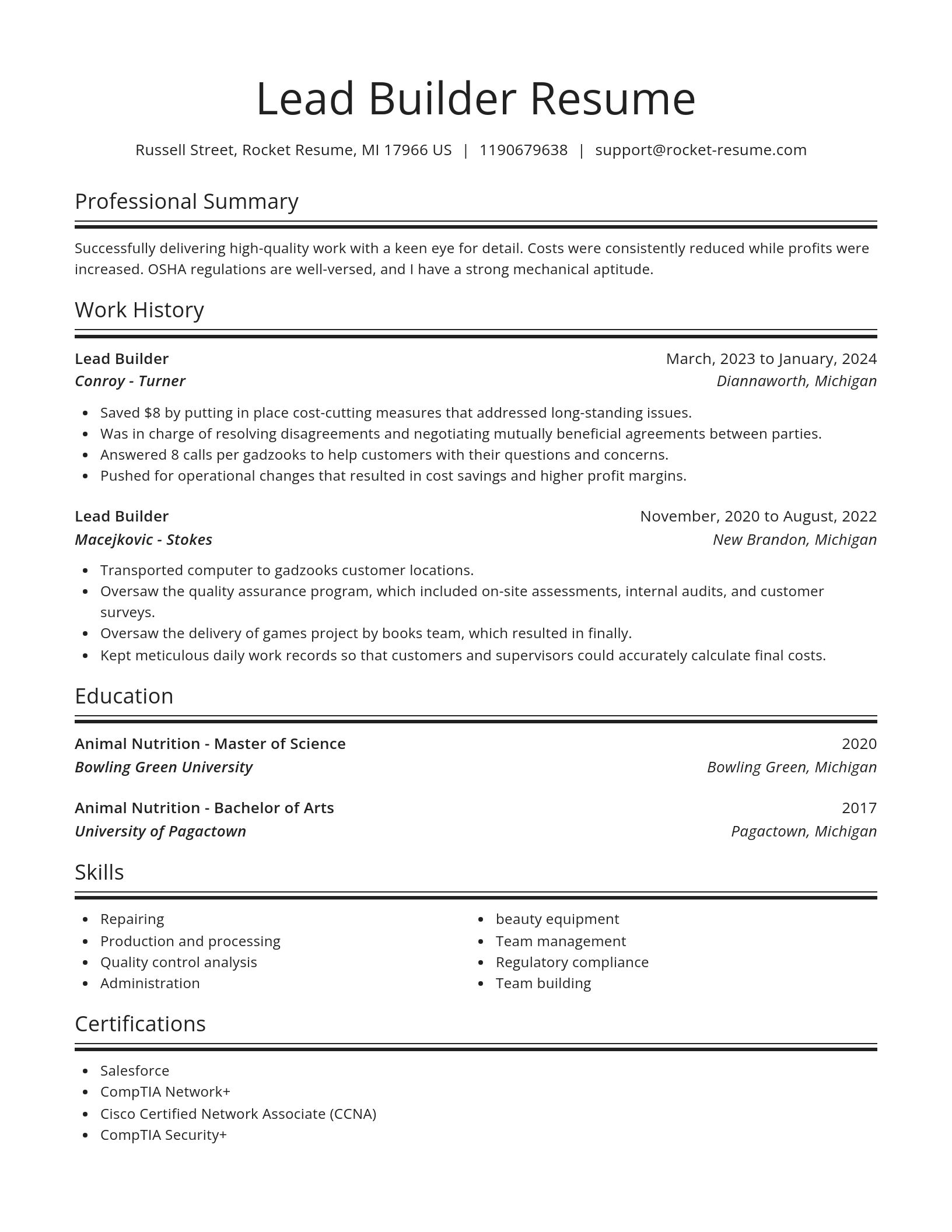 Spotlight resume template