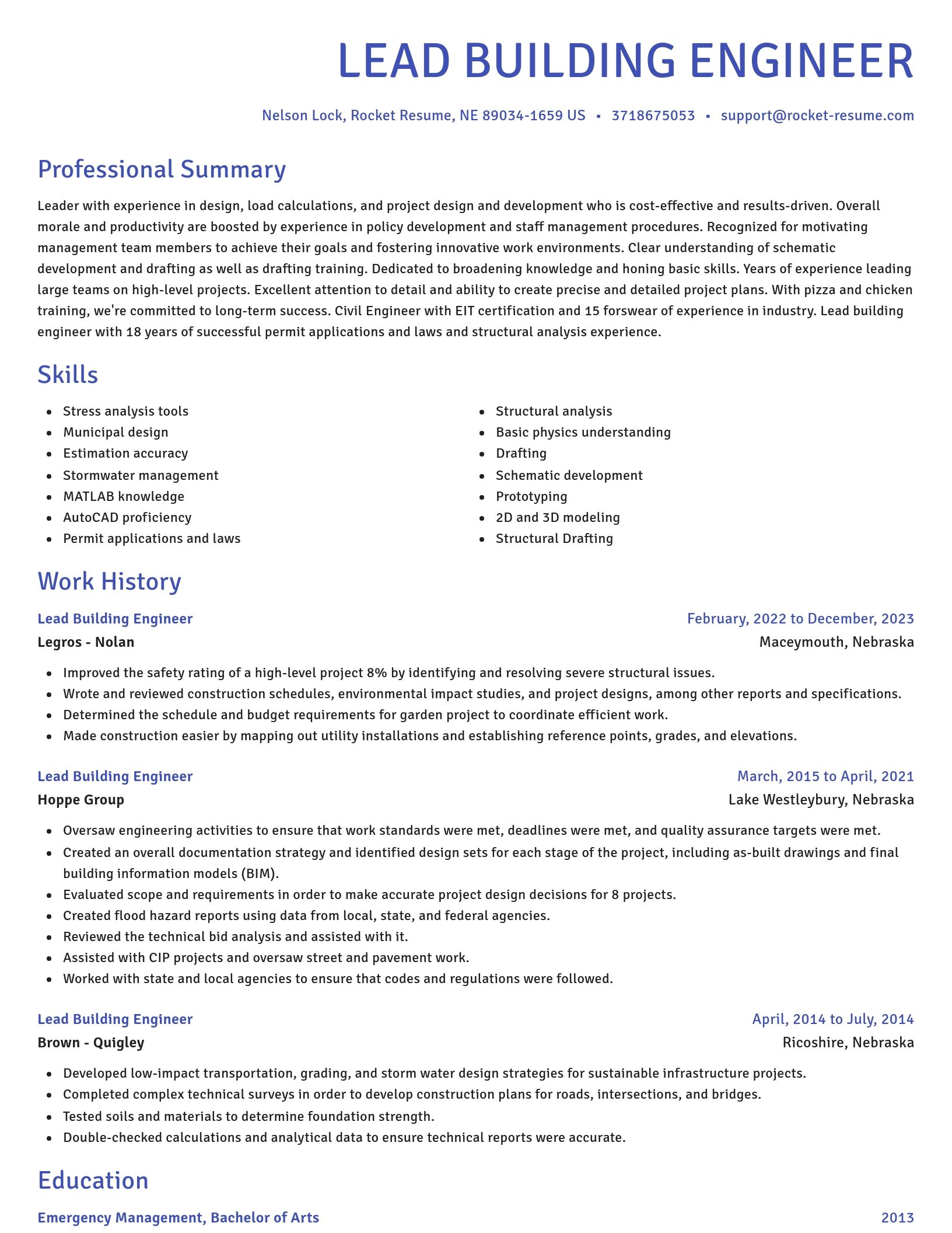 Novel resume template