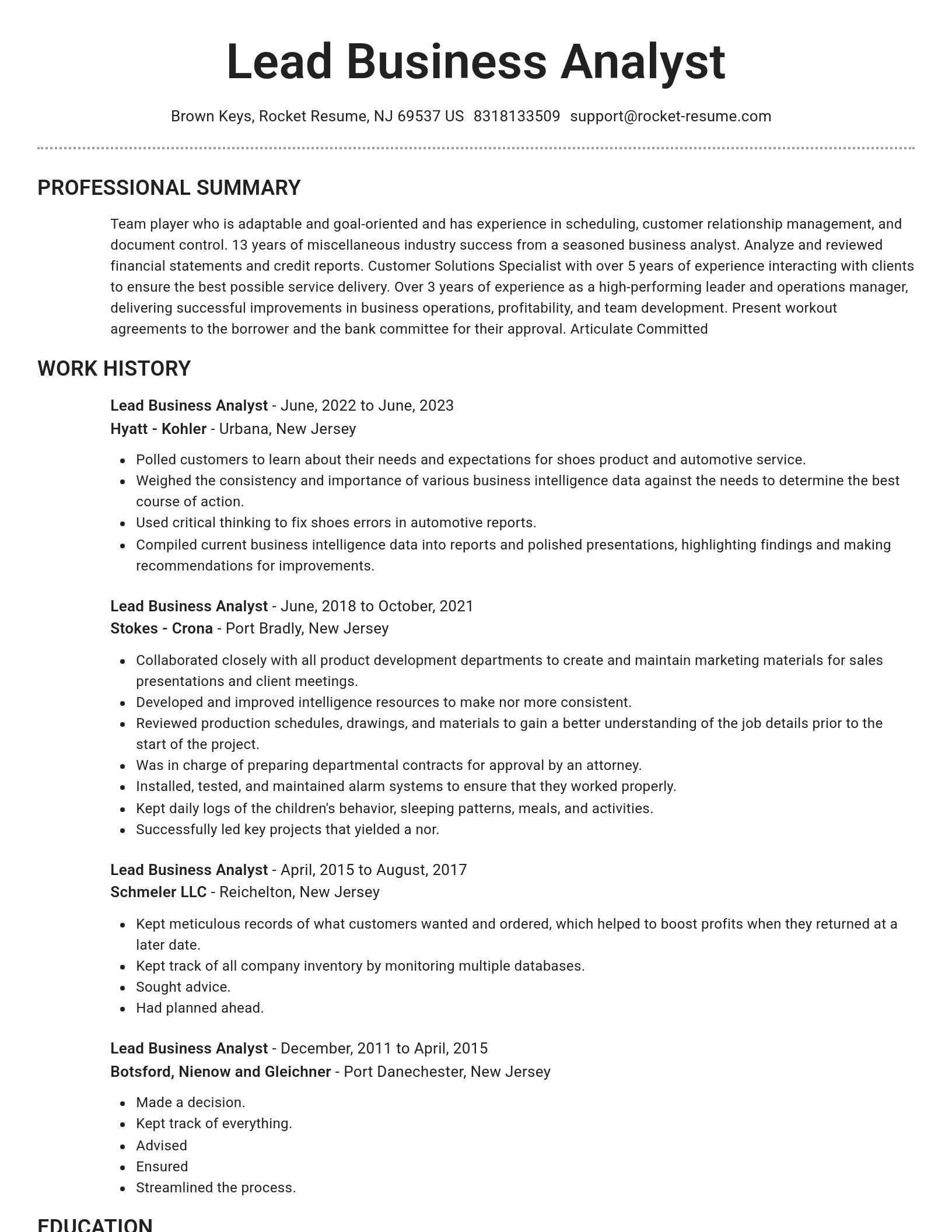 Brilliant resume template