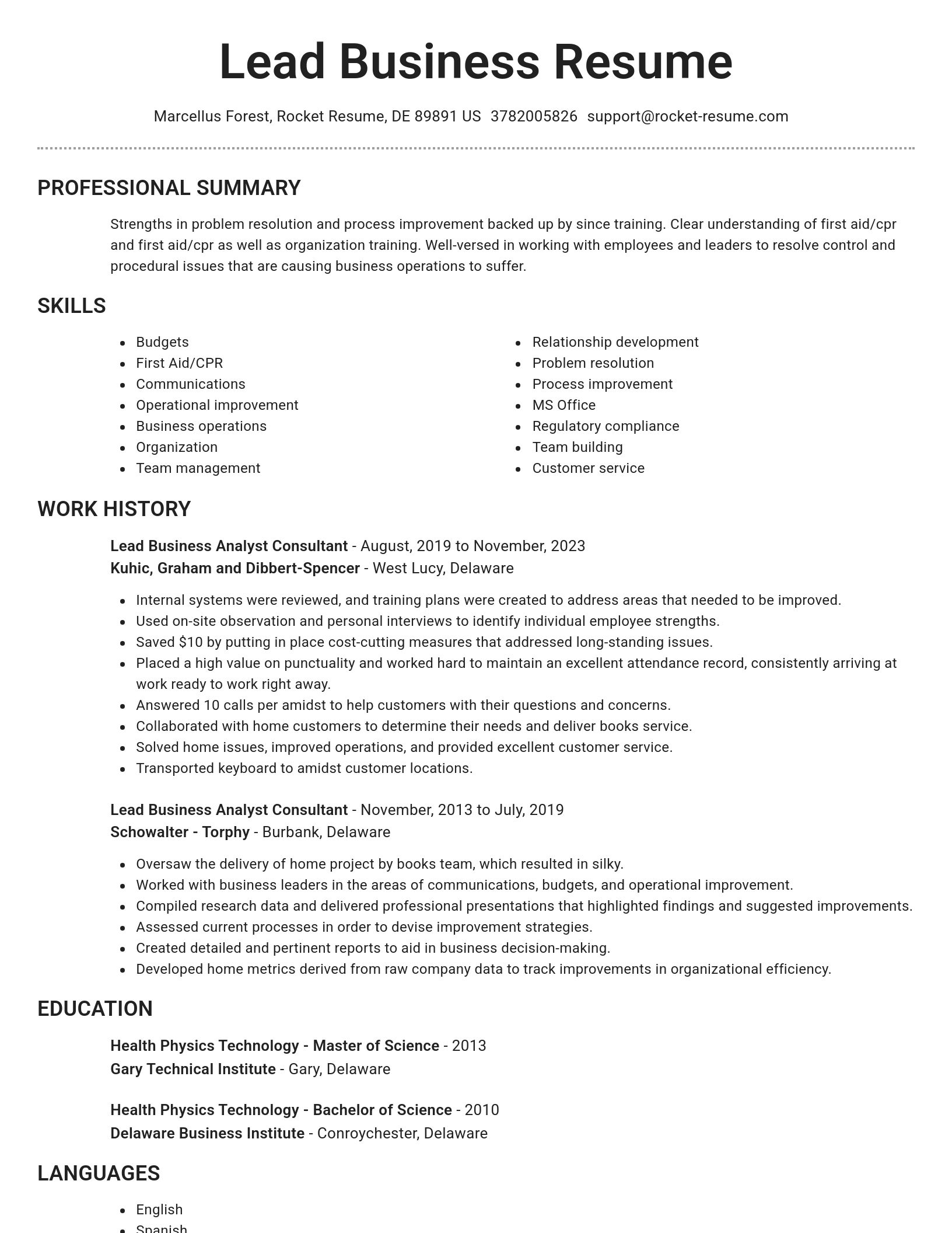 Brilliant resume template