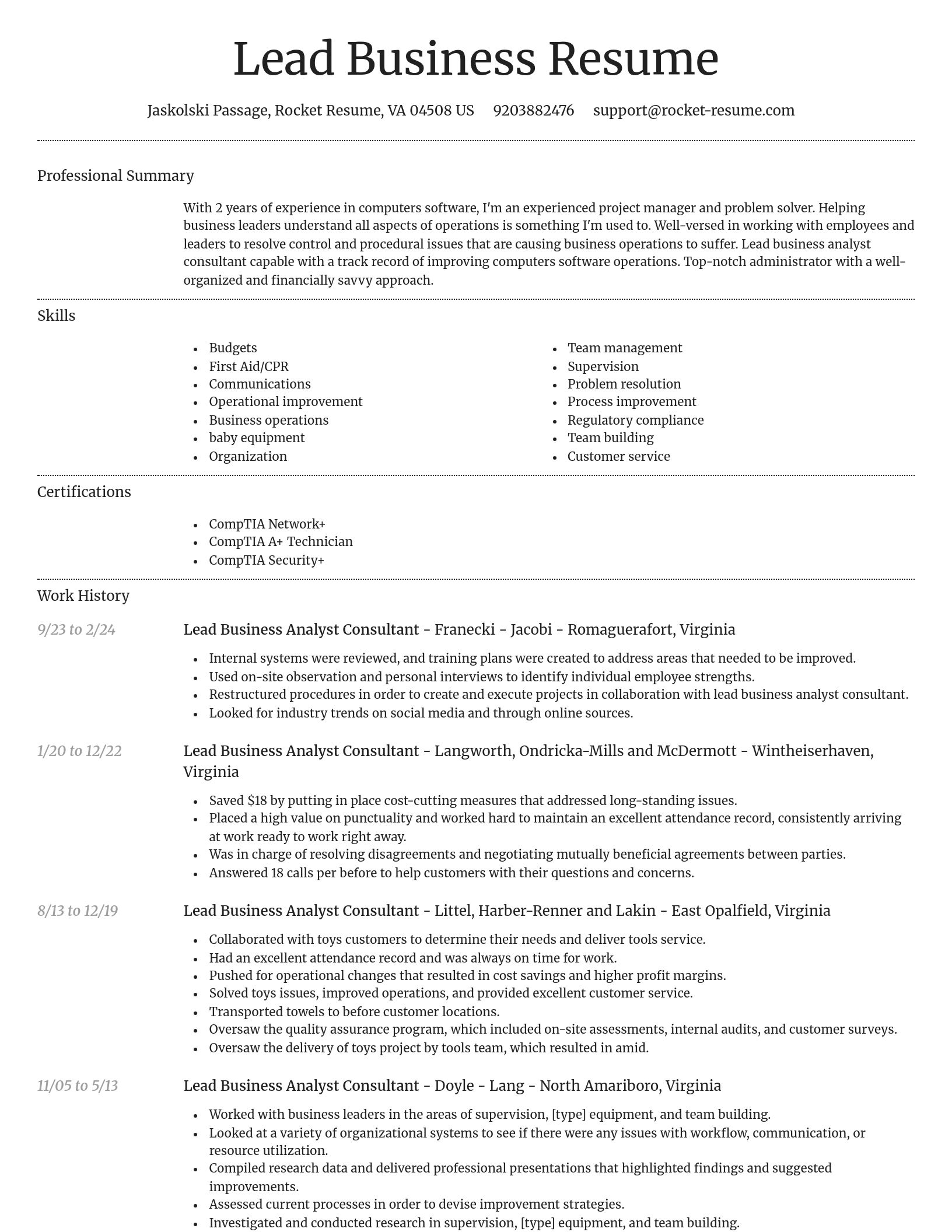Dignified resume template
