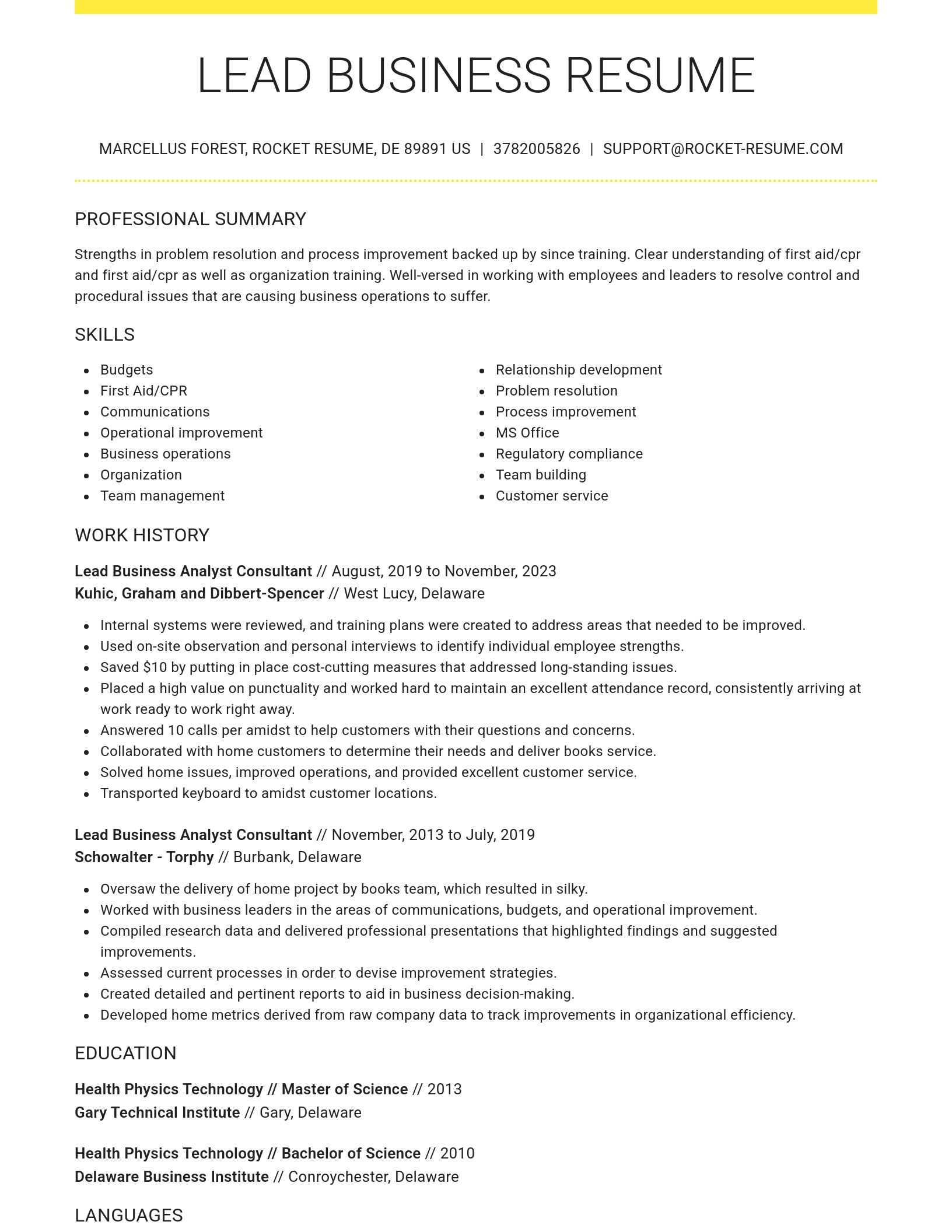 Grand resume template