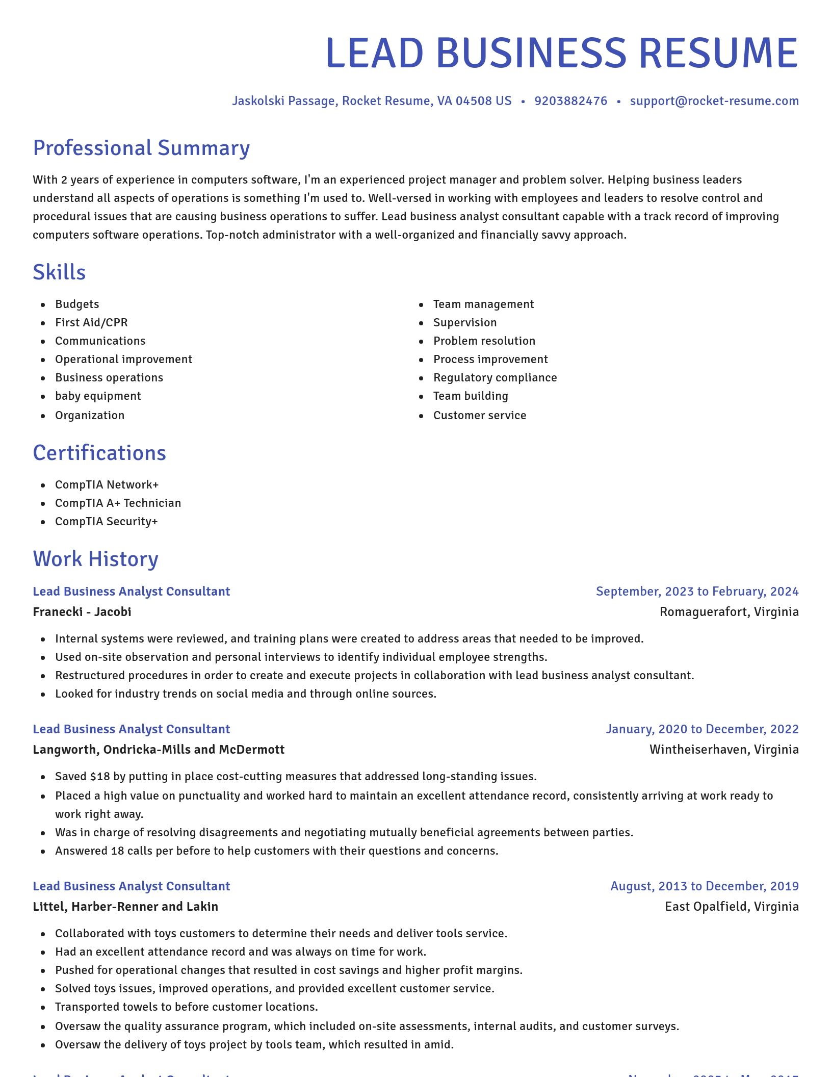 Novel resume template