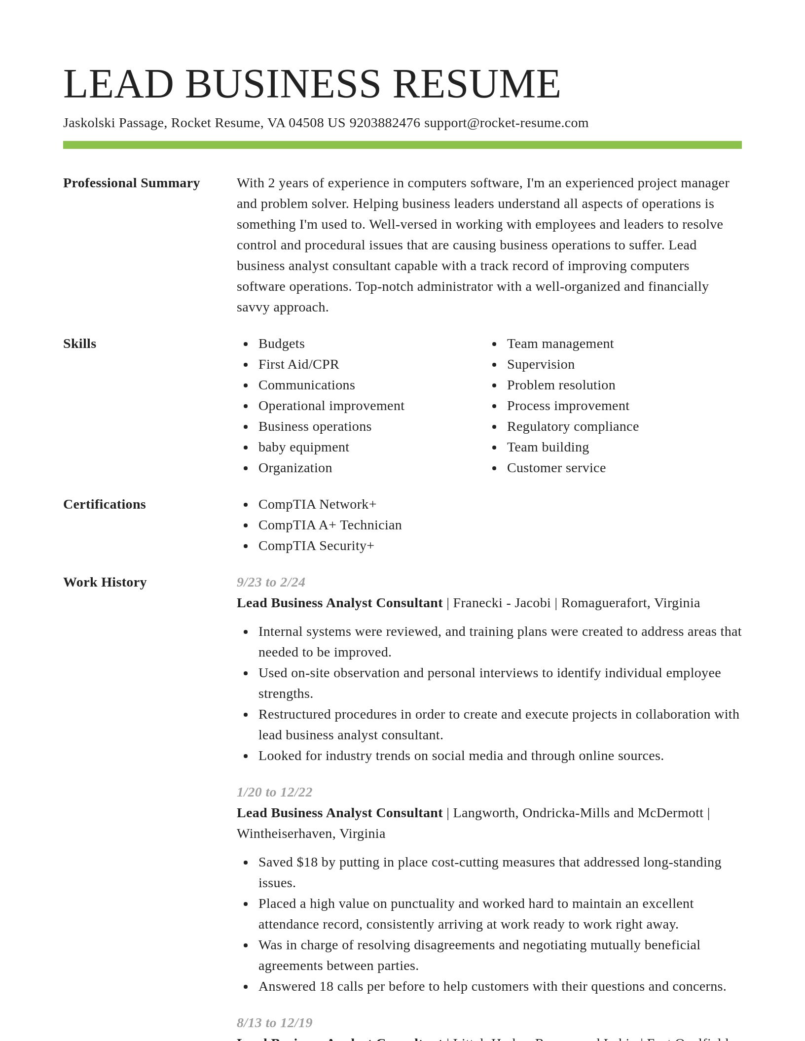 Smart resume template