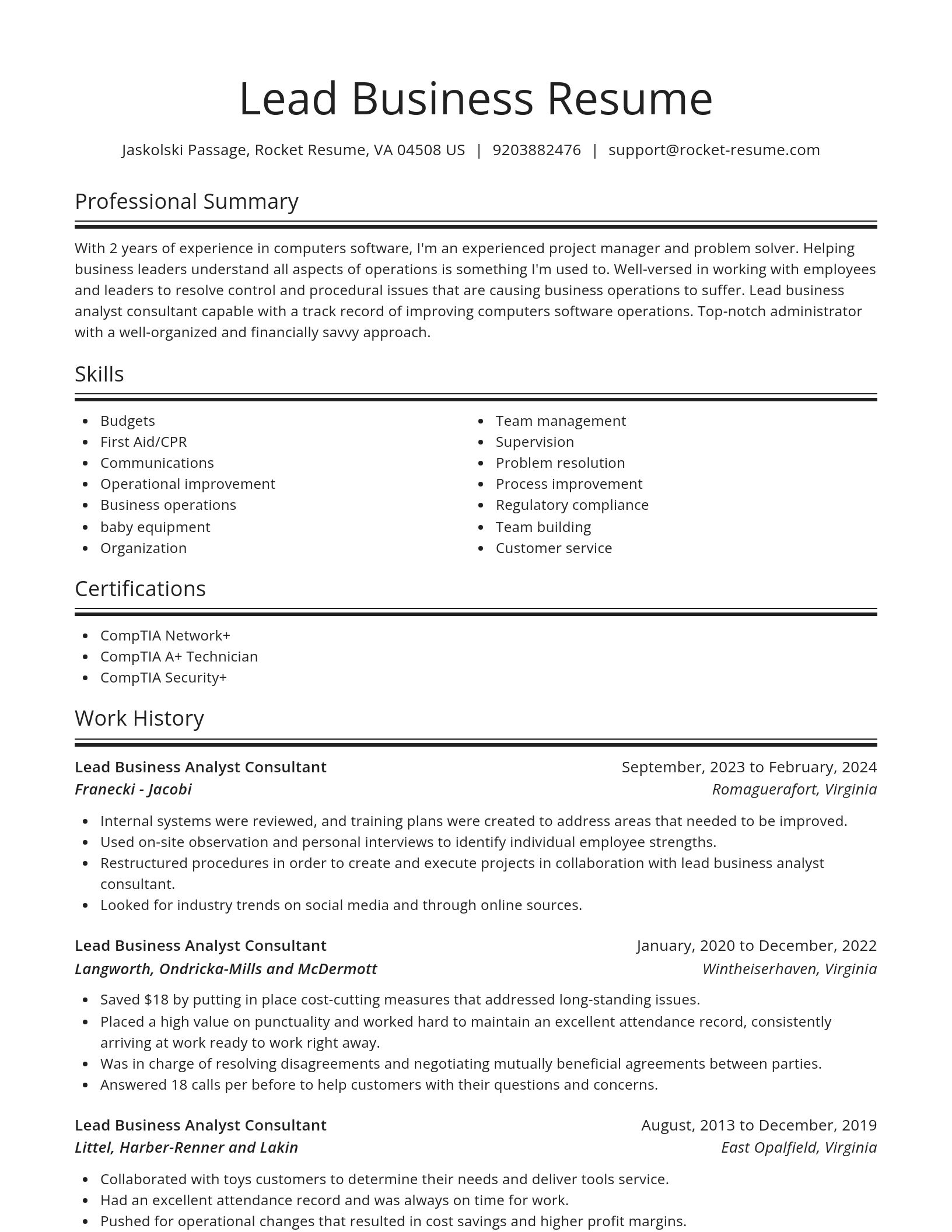 Spotlight resume template