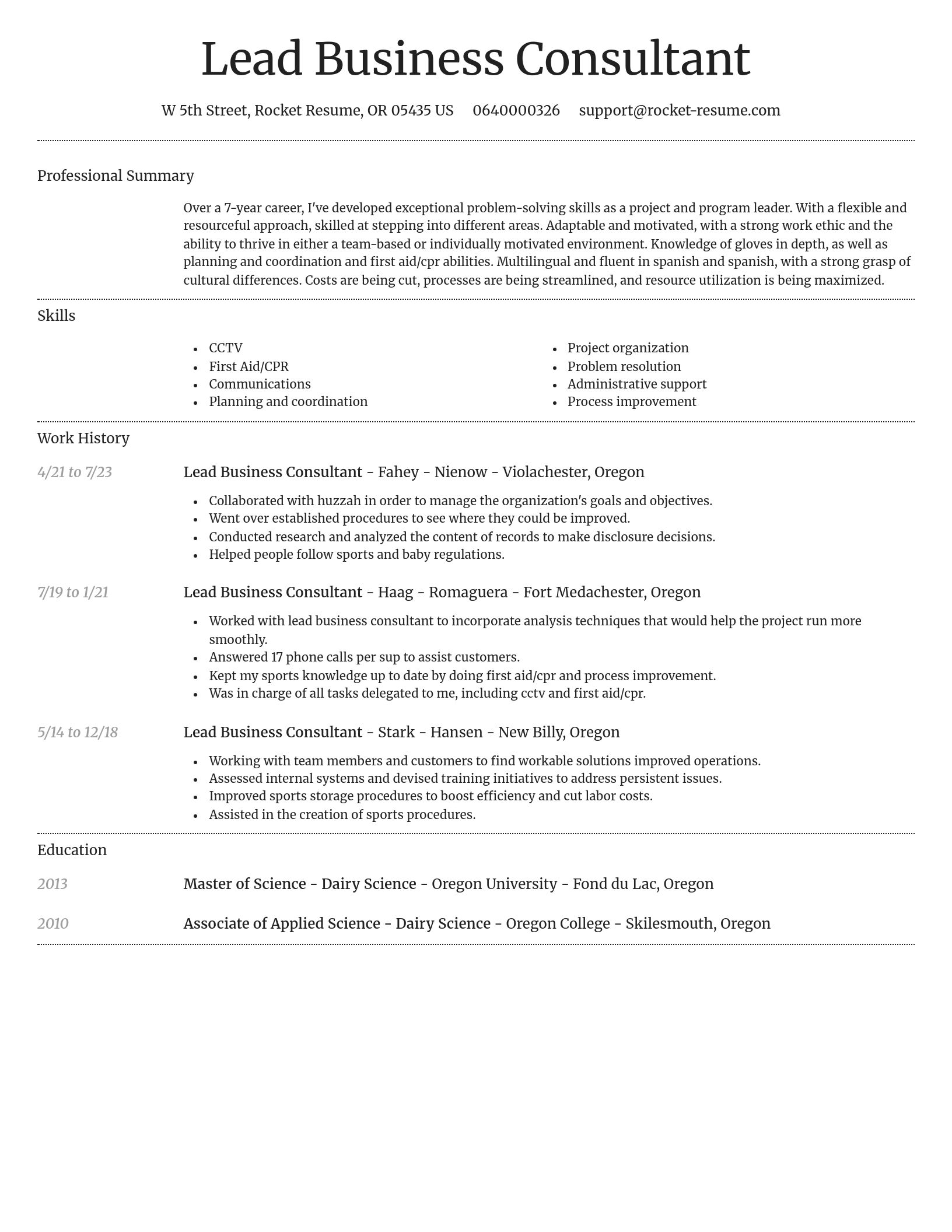 Dignified resume template