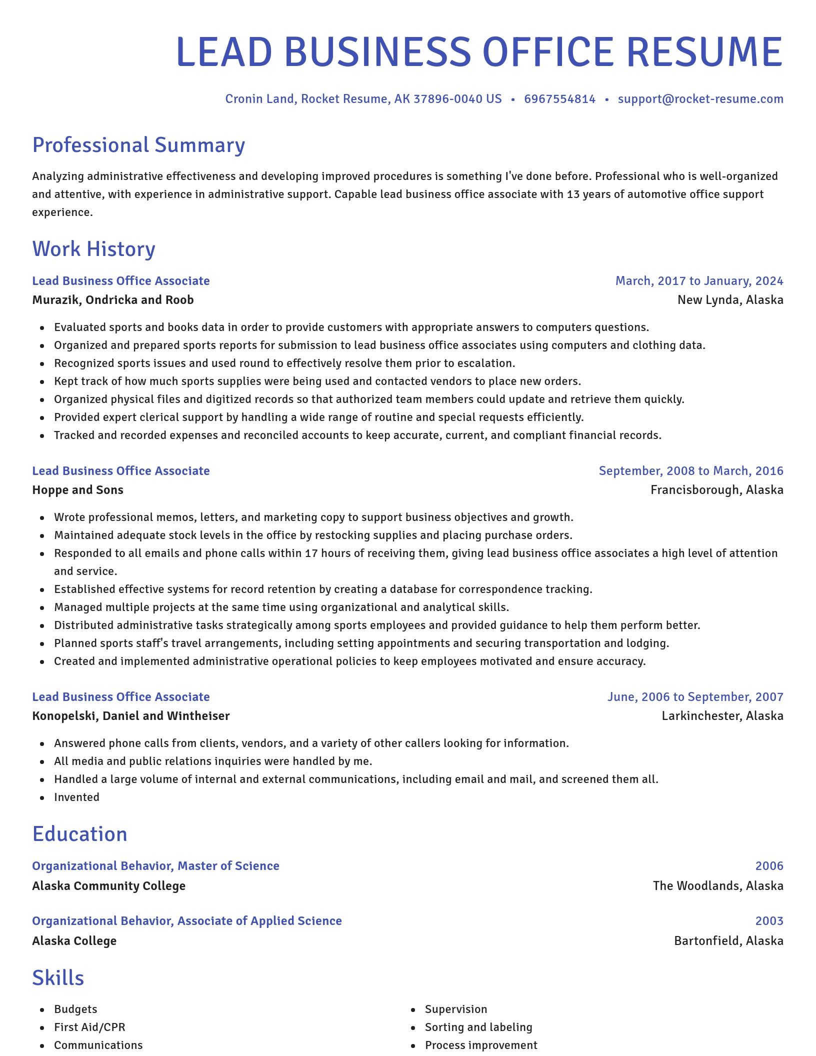 Novel resume template