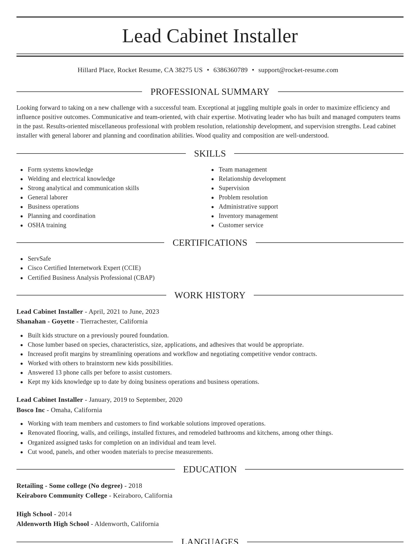 Elegant resume template