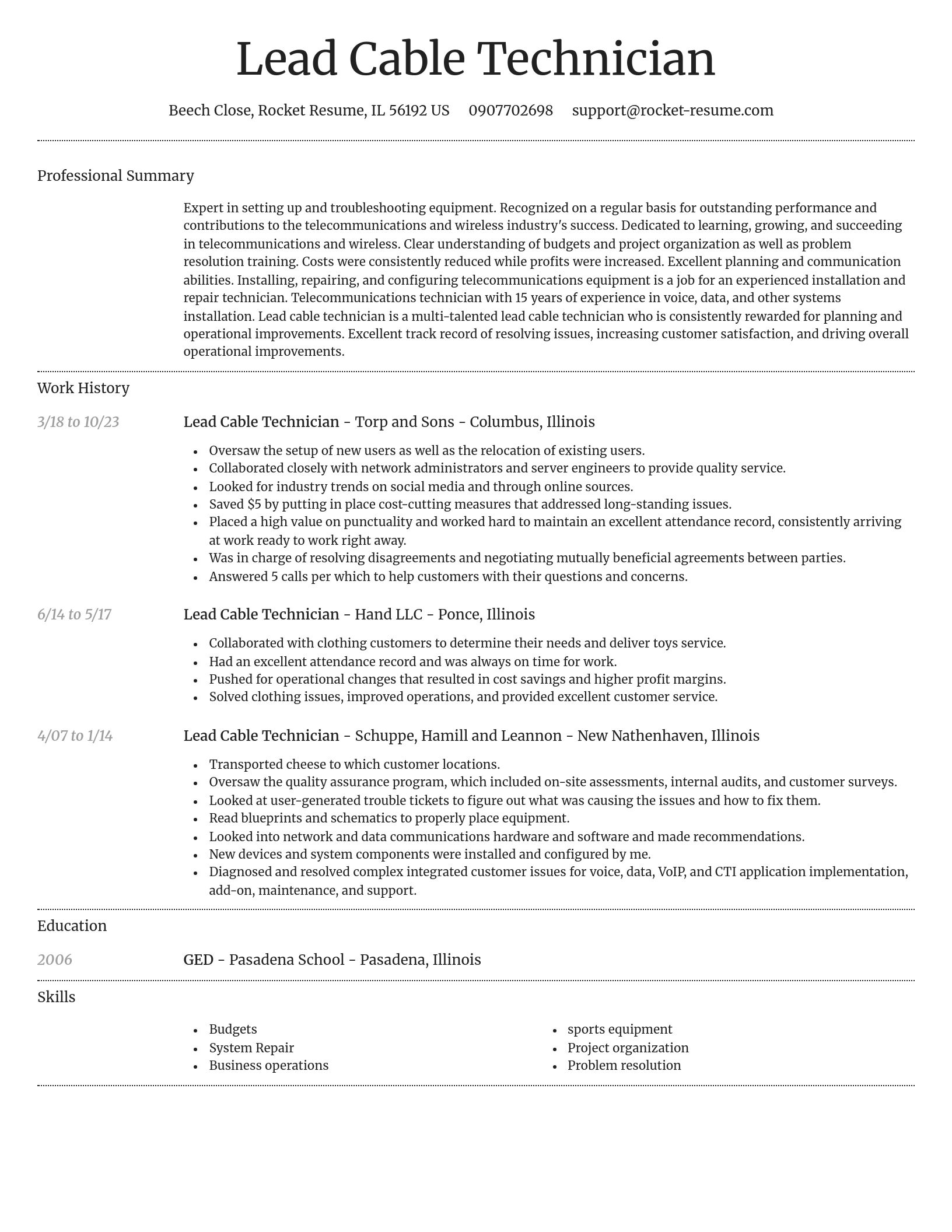 Dignified resume template