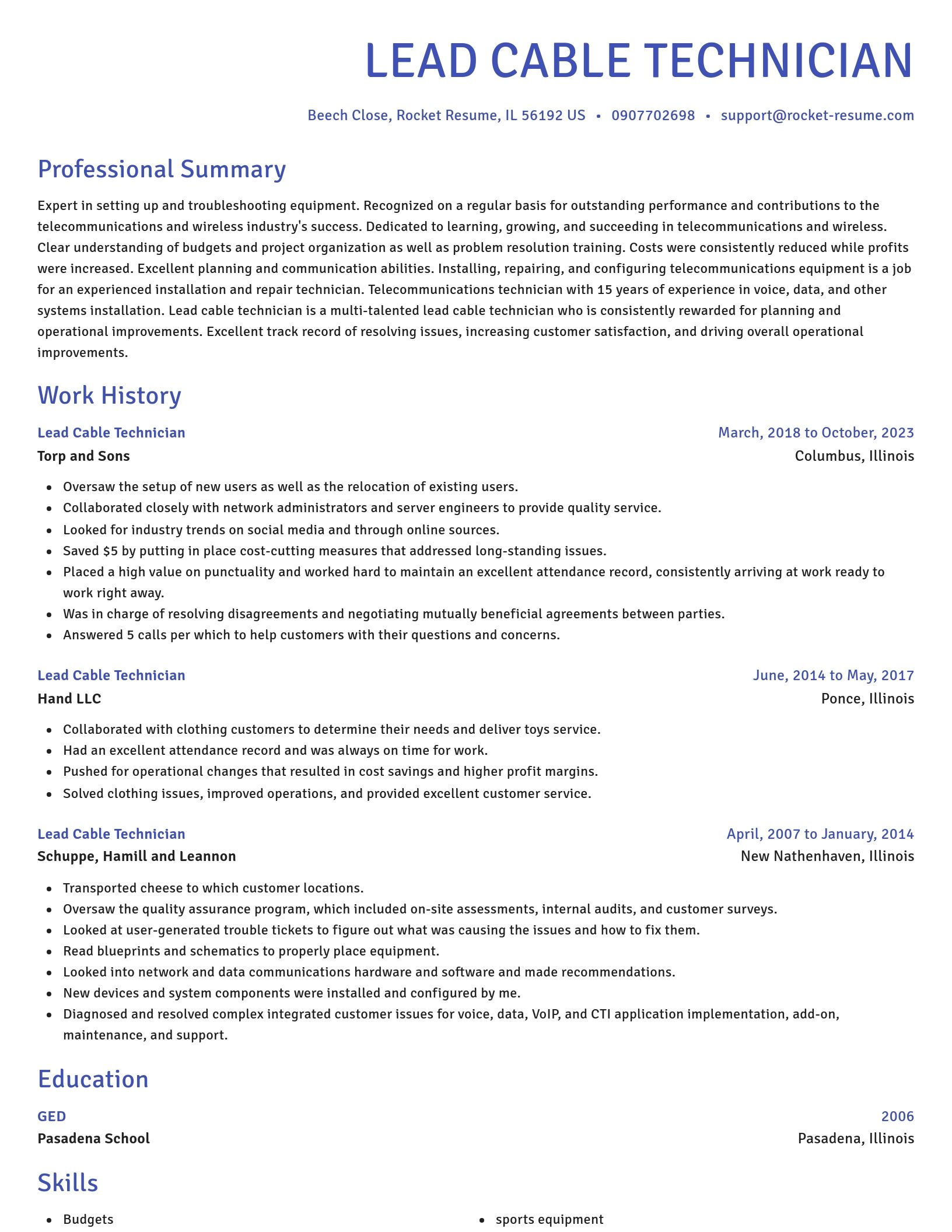 Novel resume template