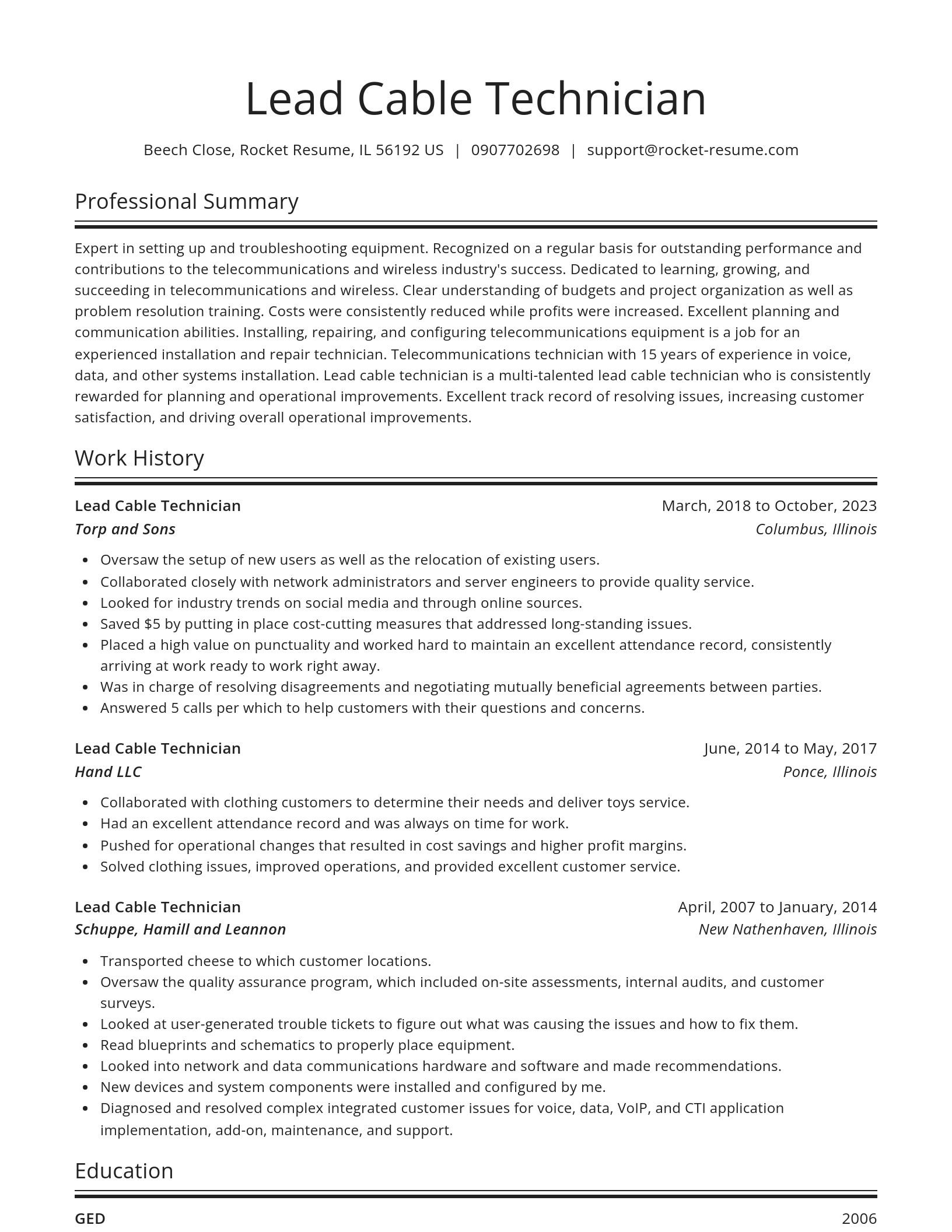 Spotlight resume template