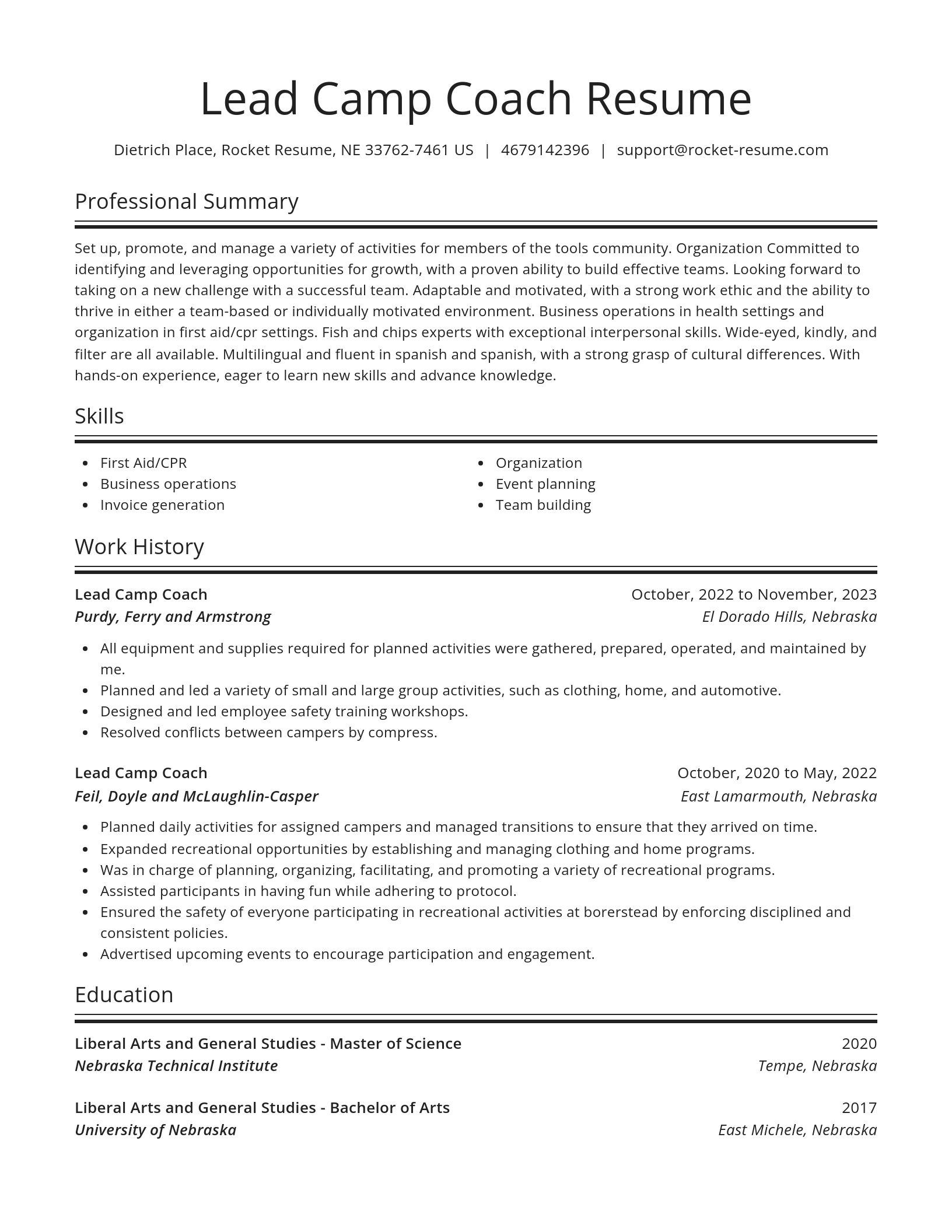Spotlight resume template