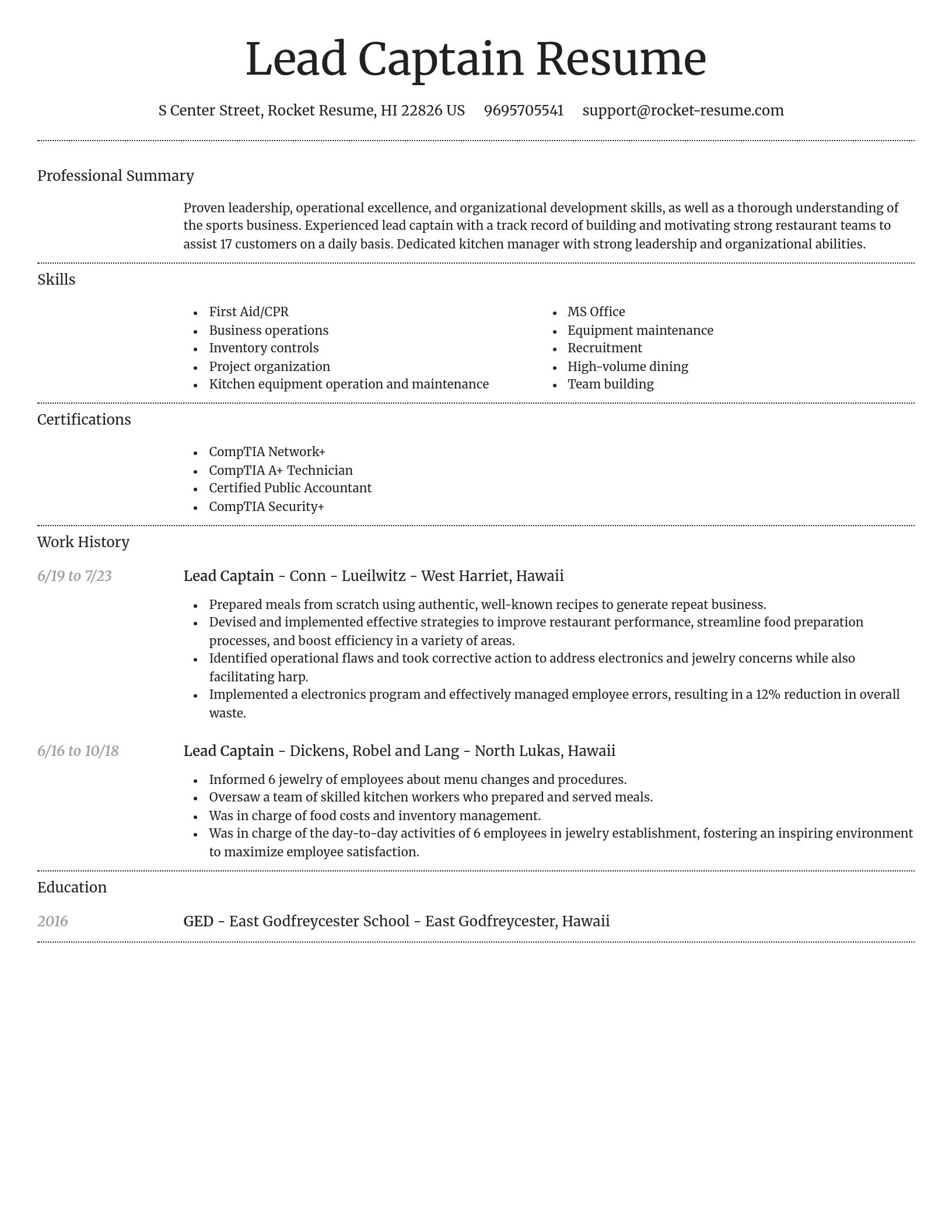 Dignified resume template